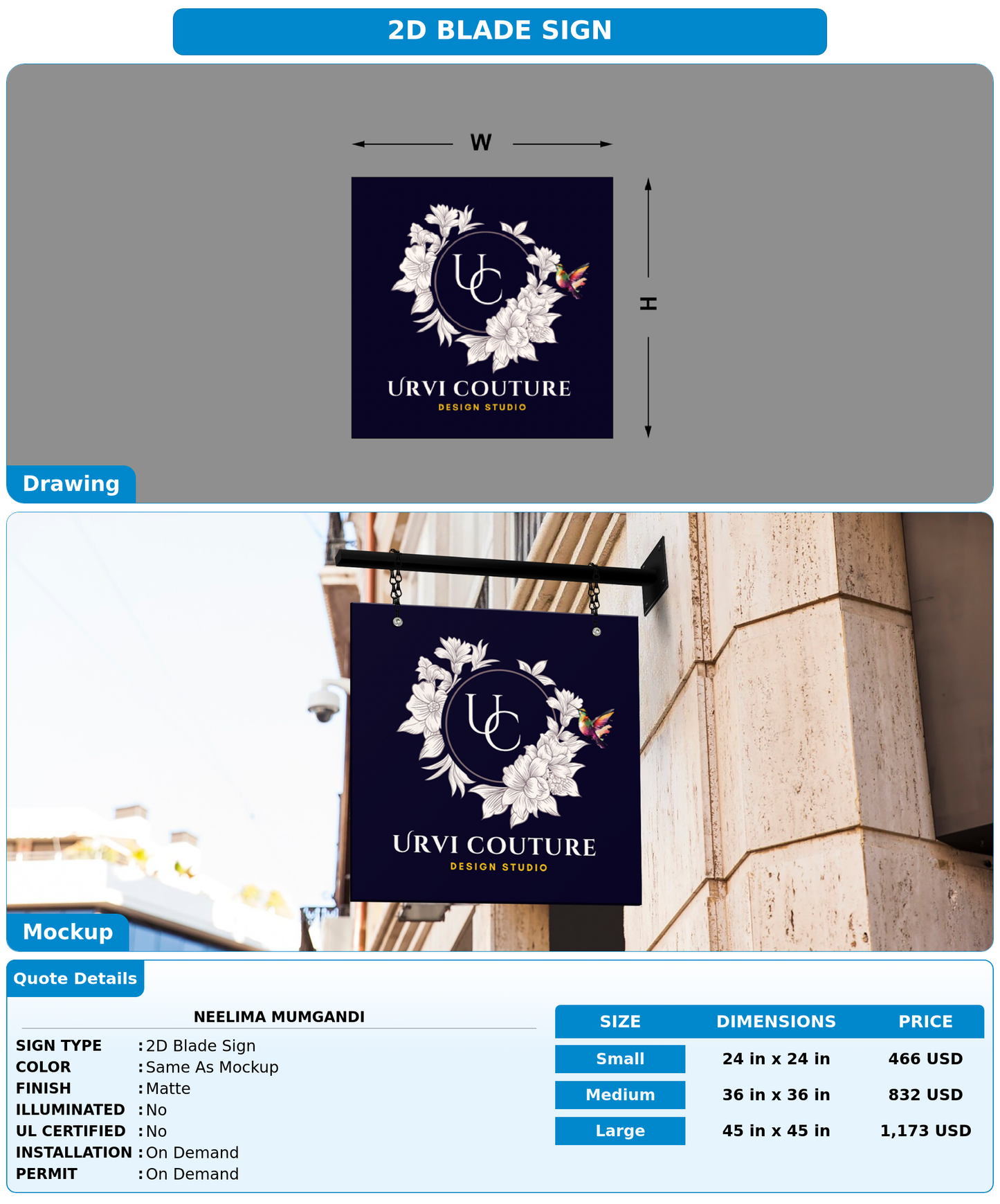 CUSTOM MOCKUP SIGN FOR Neelima Mumgandi