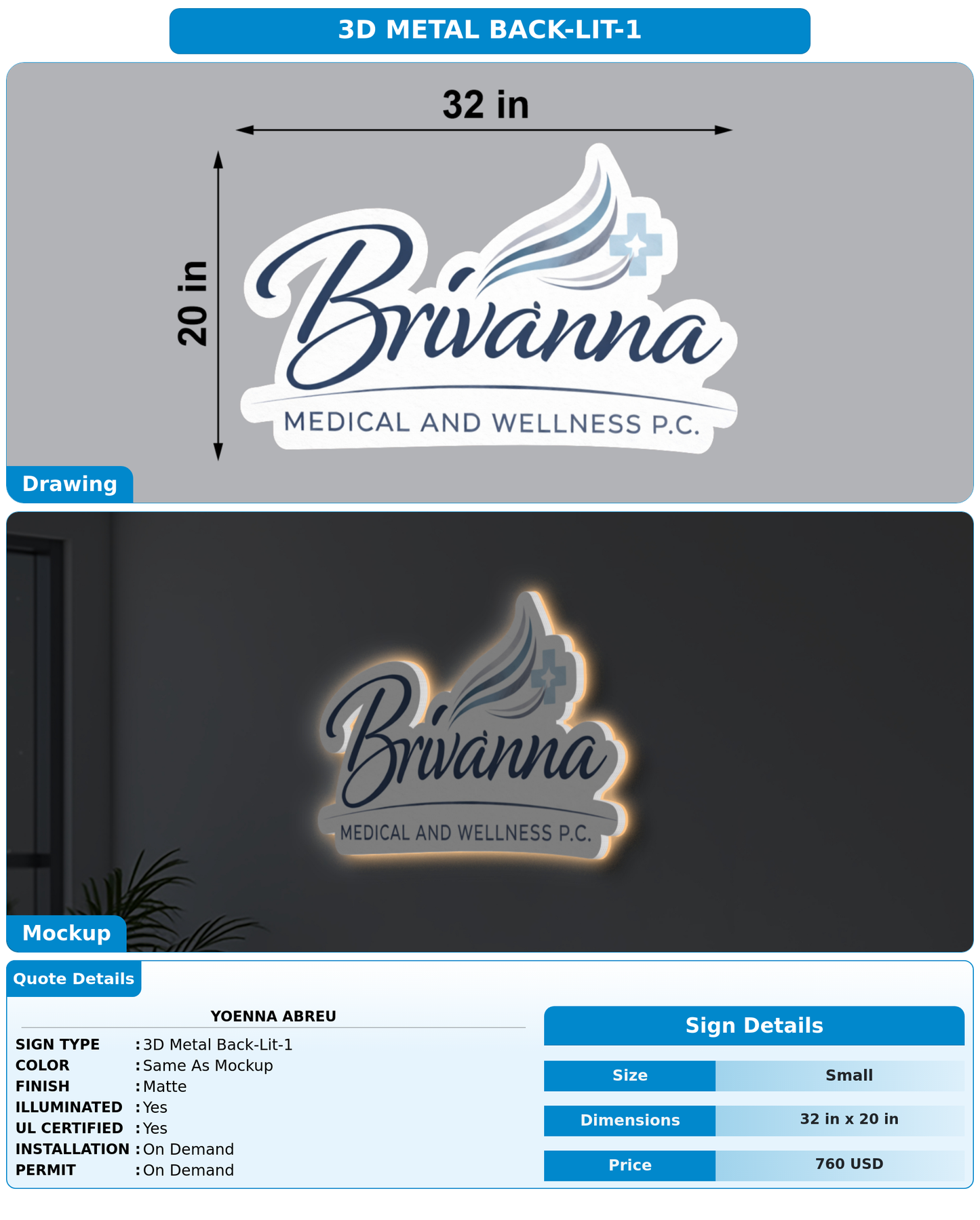 CUSTOM MOCKUP SIGN FOR Yoenna Abreu