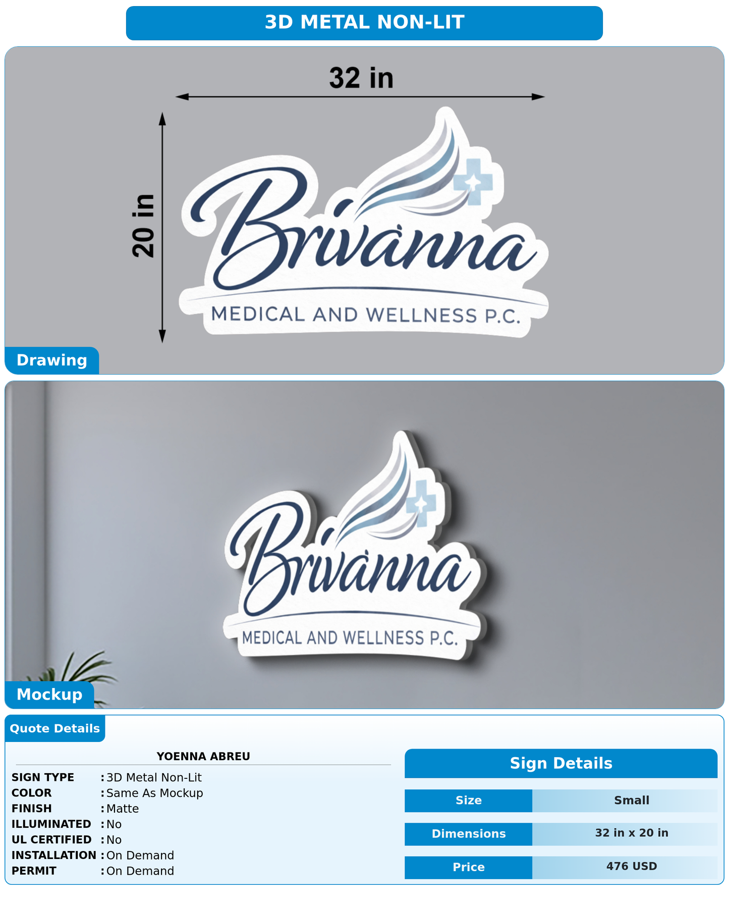 CUSTOM MOCKUP SIGN FOR Yoenna Abreu