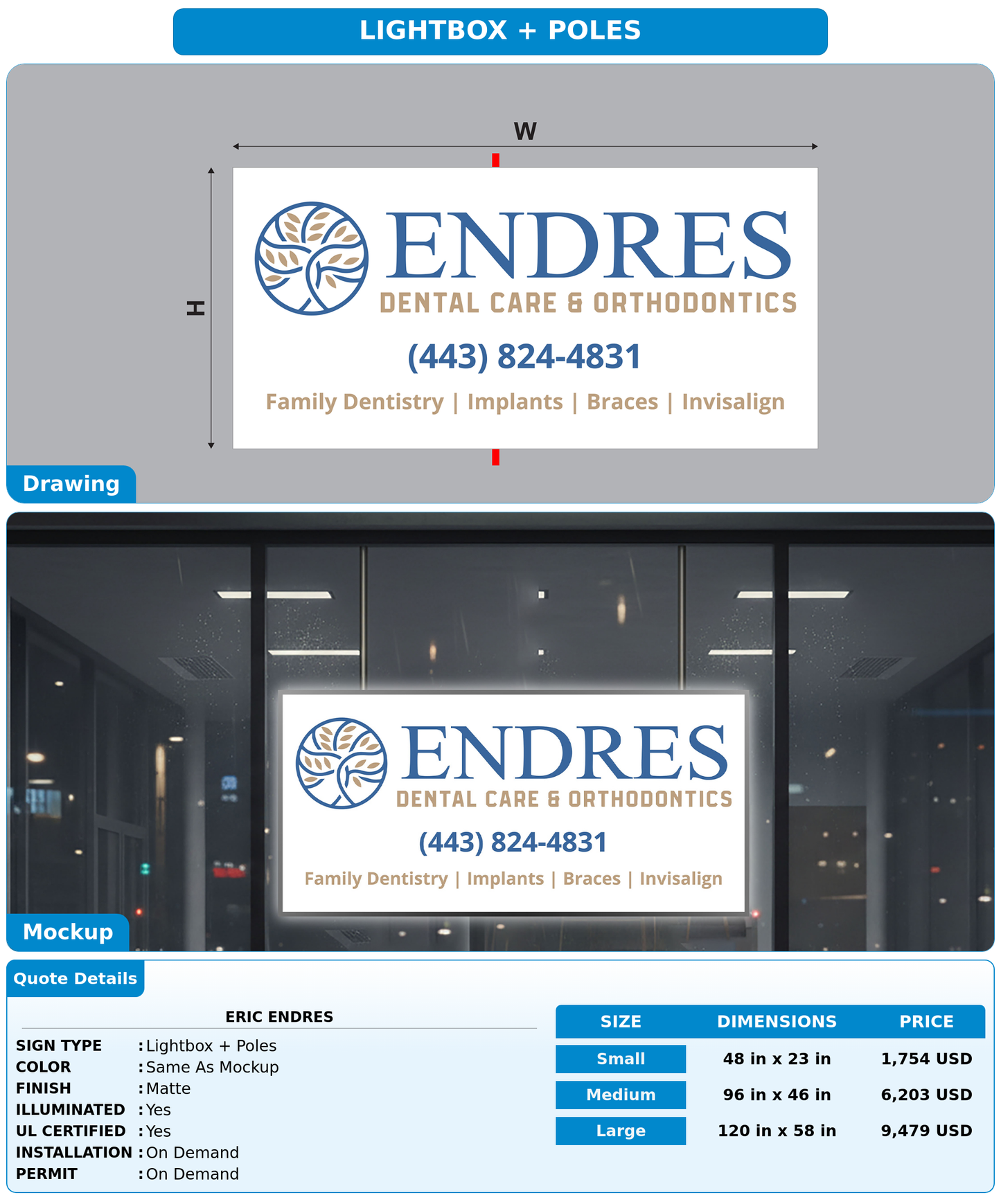 CUSTOM MOCKUP SIGN FOR Eric Endres