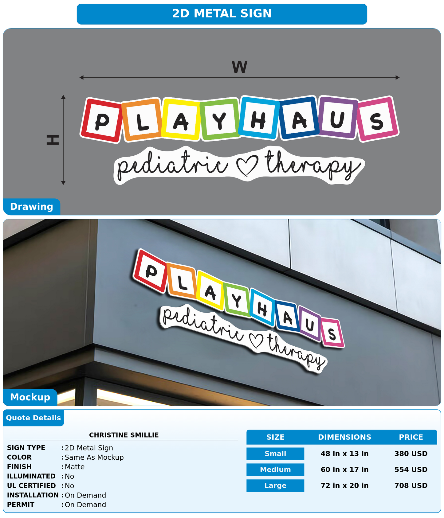 CUSTOM MOCKUP SIGN FOR Christine Smillie