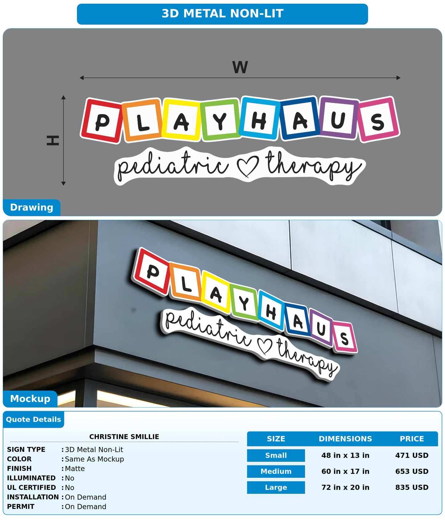 CUSTOM MOCKUP SIGN FOR Christine Smillie