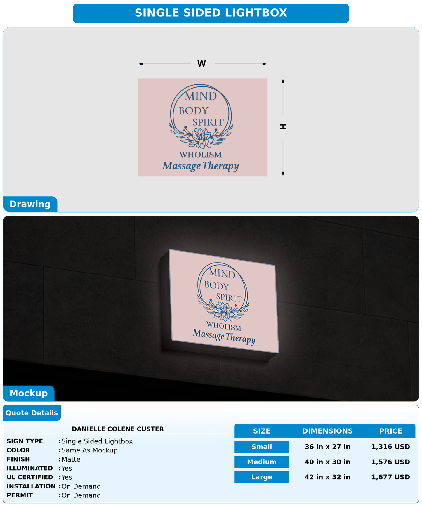 CUSTOM MOCKUP SIGN FOR Danielle Colene Custer