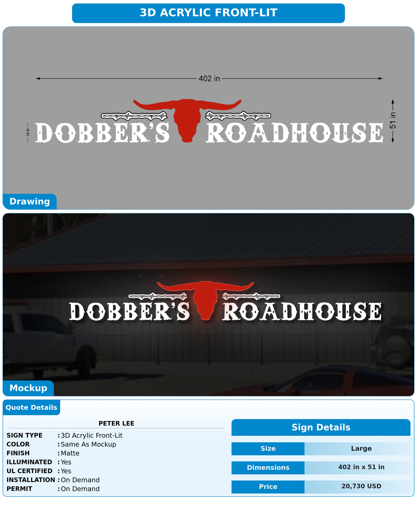 CUSTOM MOCKUP SIGN FOR Peter lee