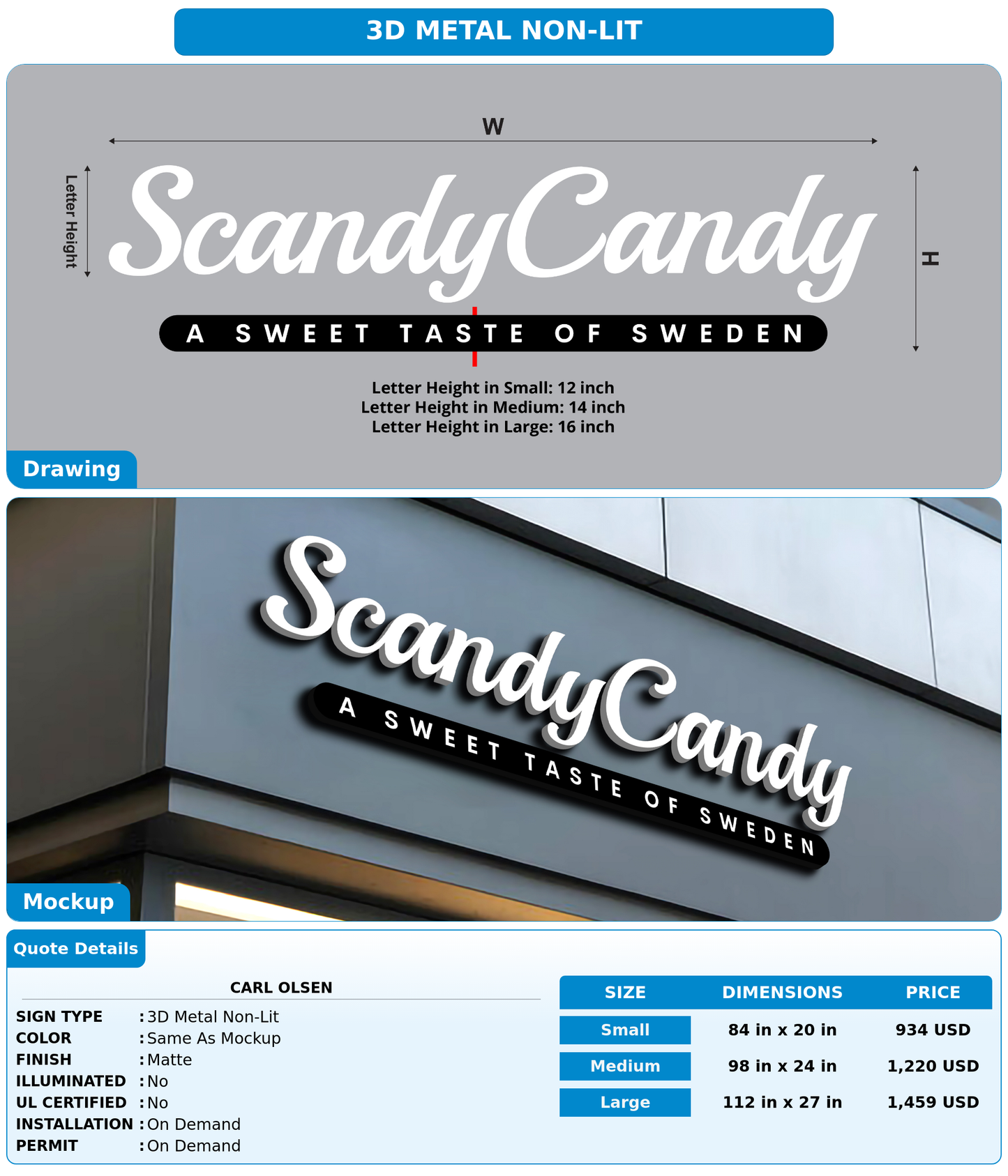 CUSTOM MOCKUP SIGN FOR Carl Olsen