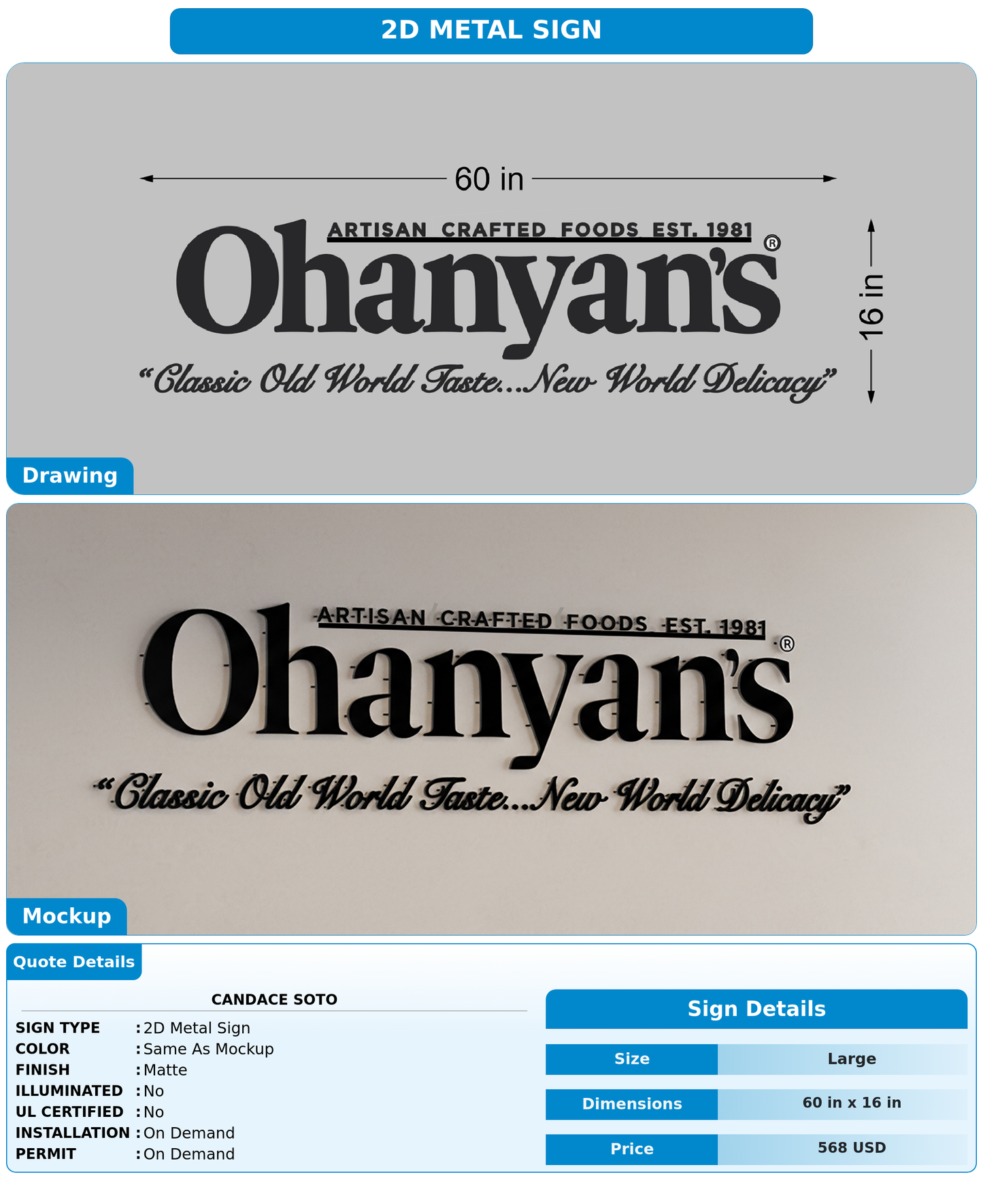 CUSTOM MOCKUP SIGN FOR Candace Soto
