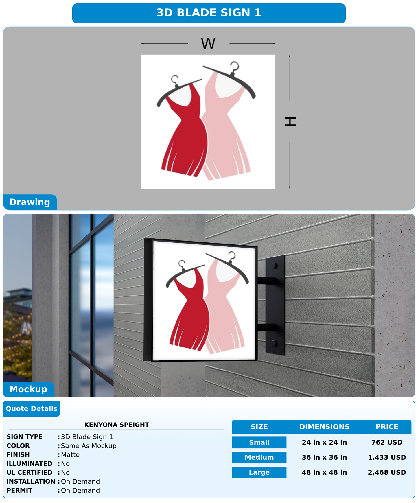 CUSTOM MOCKUP SIGN FOR Kenyona Speight