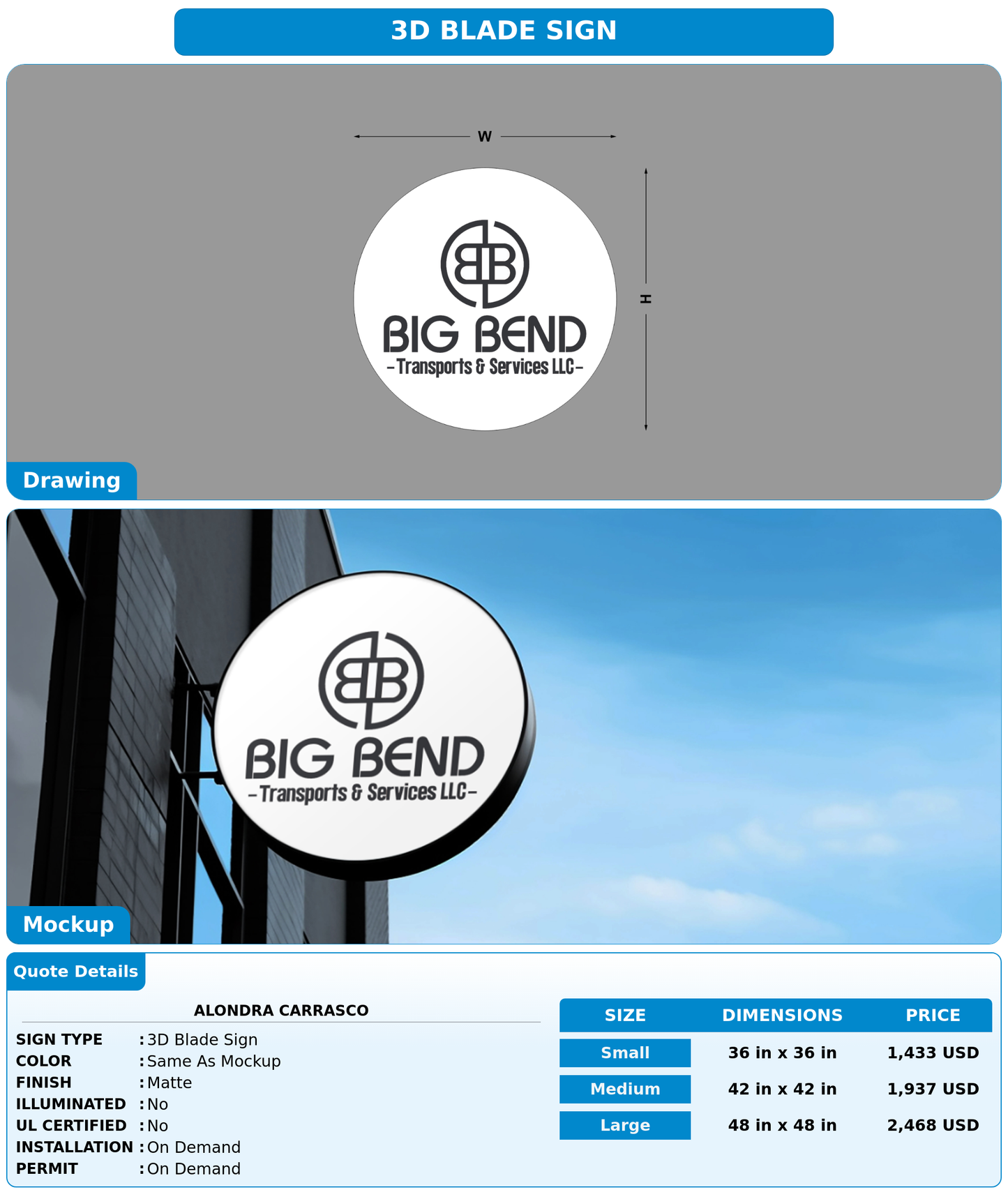 CUSTOM MOCKUP SIGN FOR ALONDRA CARRASCO
