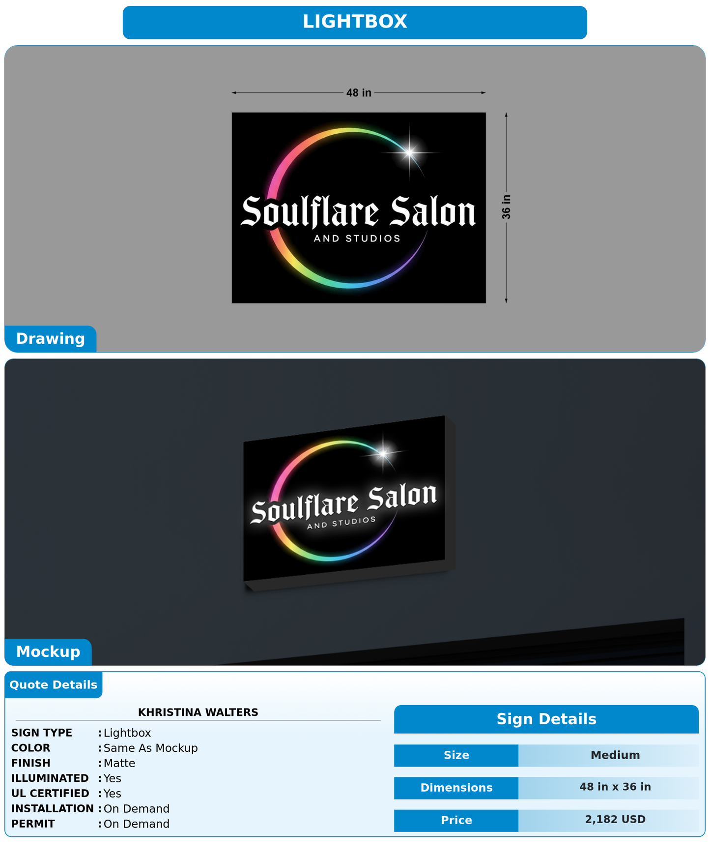 CUSTOM MOCKUP SIGN FOR Khristina Walters