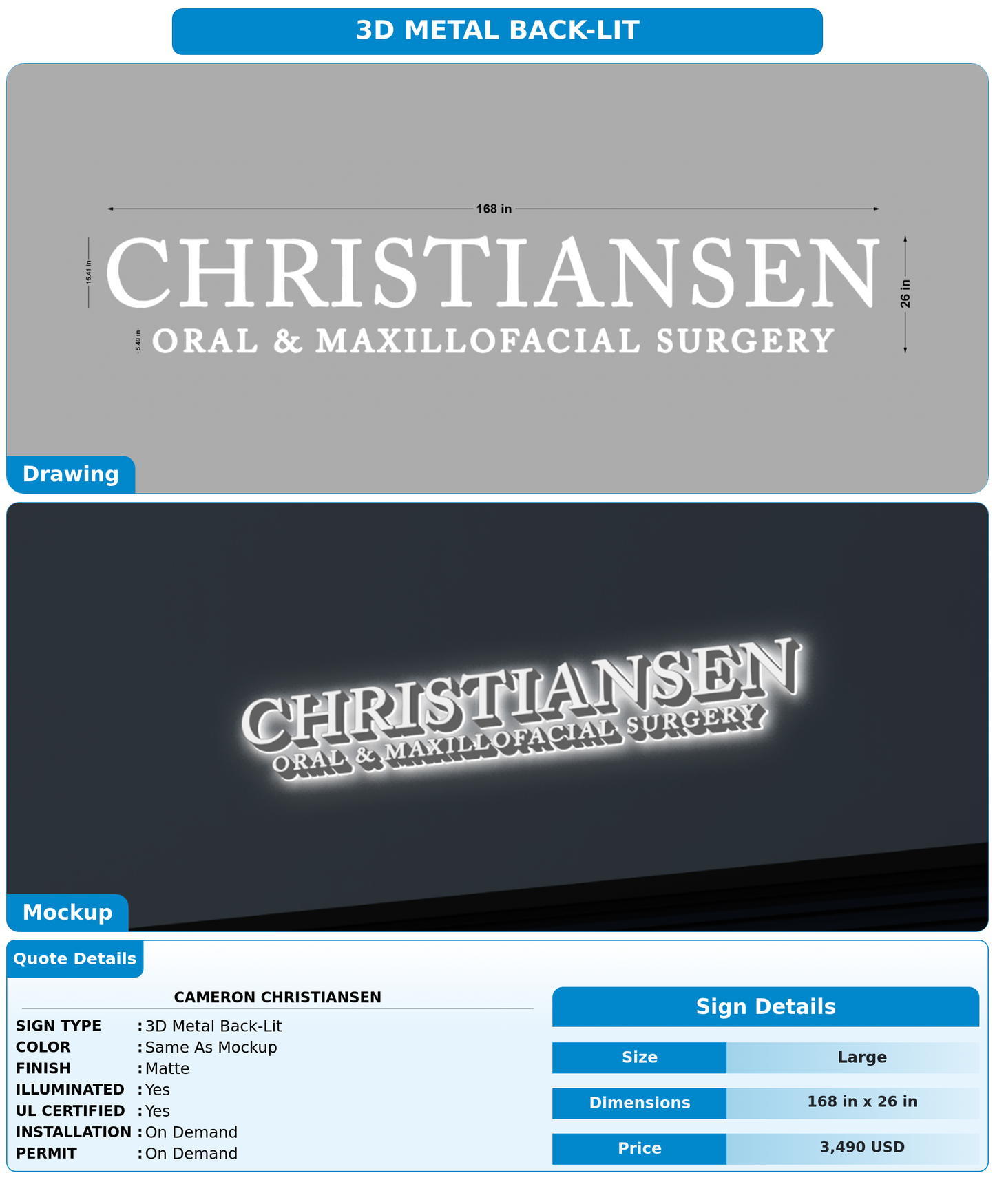CUSTOM MOCKUP SIGN FOR Cameron Christiansen