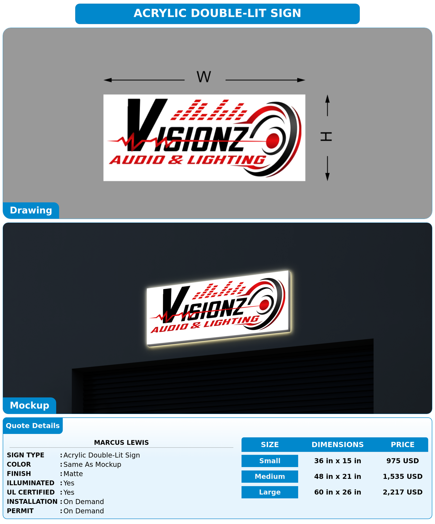 CUSTOM MOCKUP SIGN FOR Marcus Lewis