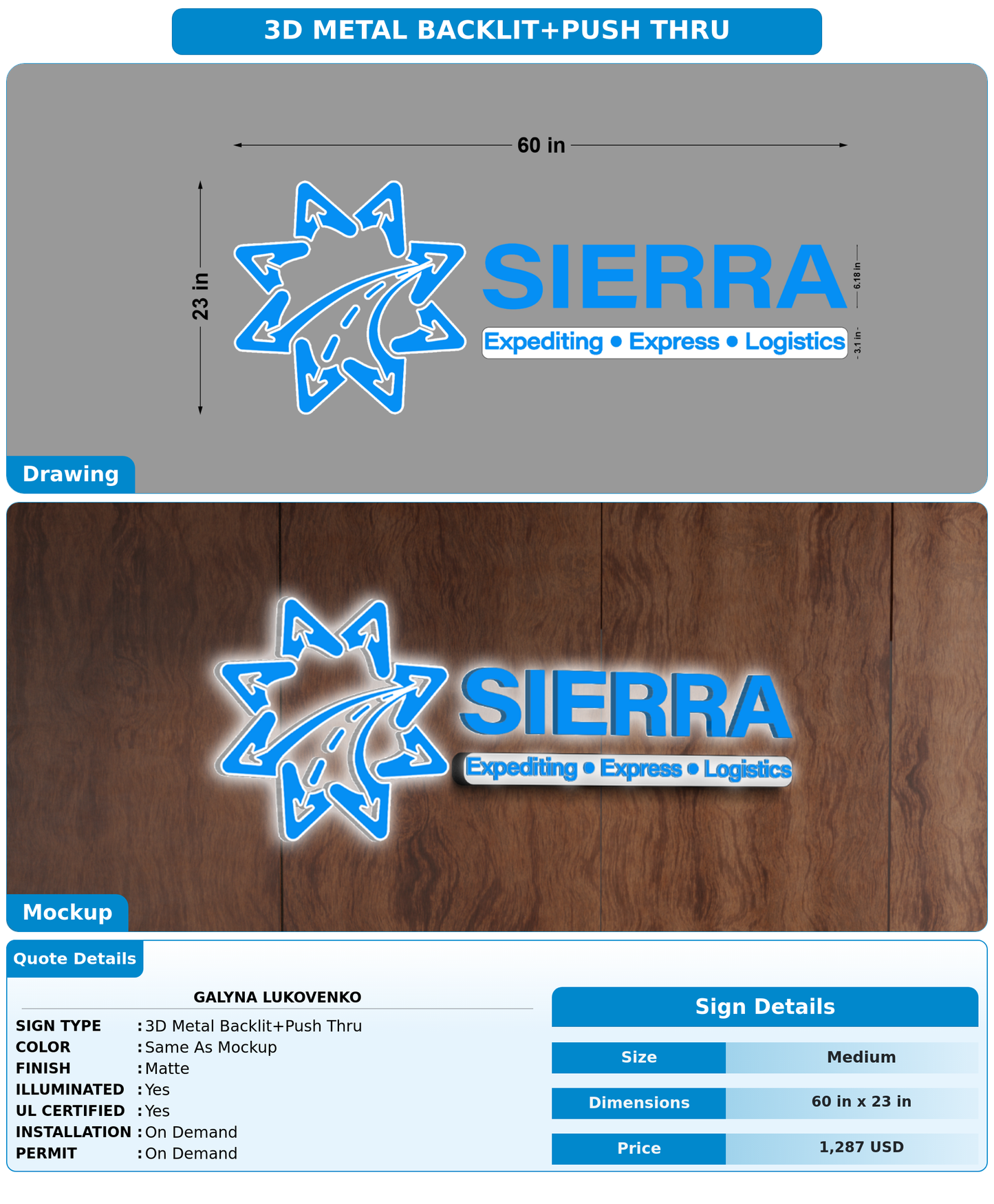 CUSTOM MOCKUP SIGN FOR Galyna lukovenko