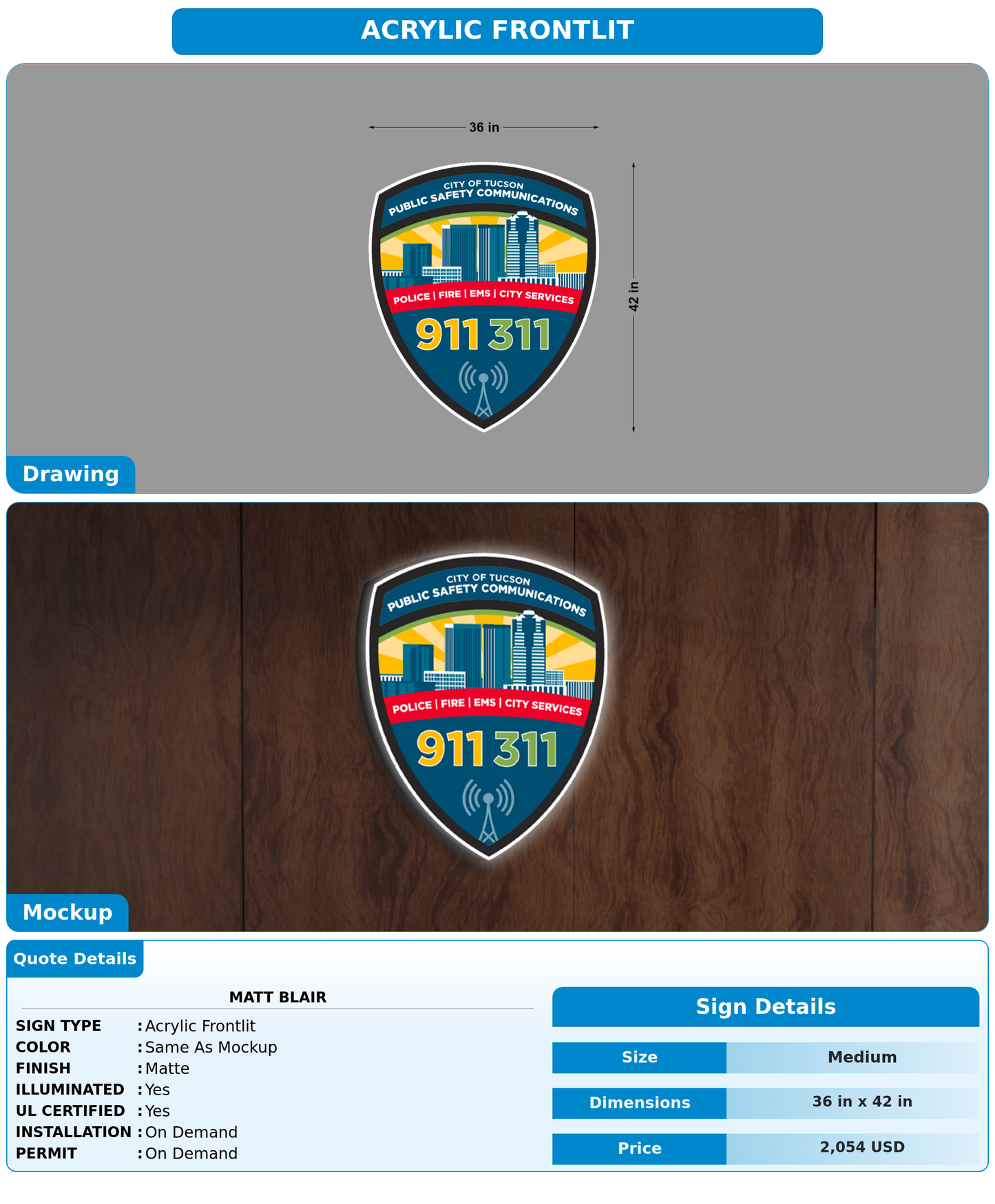 CUSTOM MOCKUP SIGN FOR Matt Blair