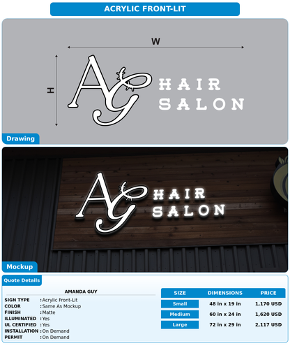 CUSTOM MOCKUP SIGN FOR Amanda Guy