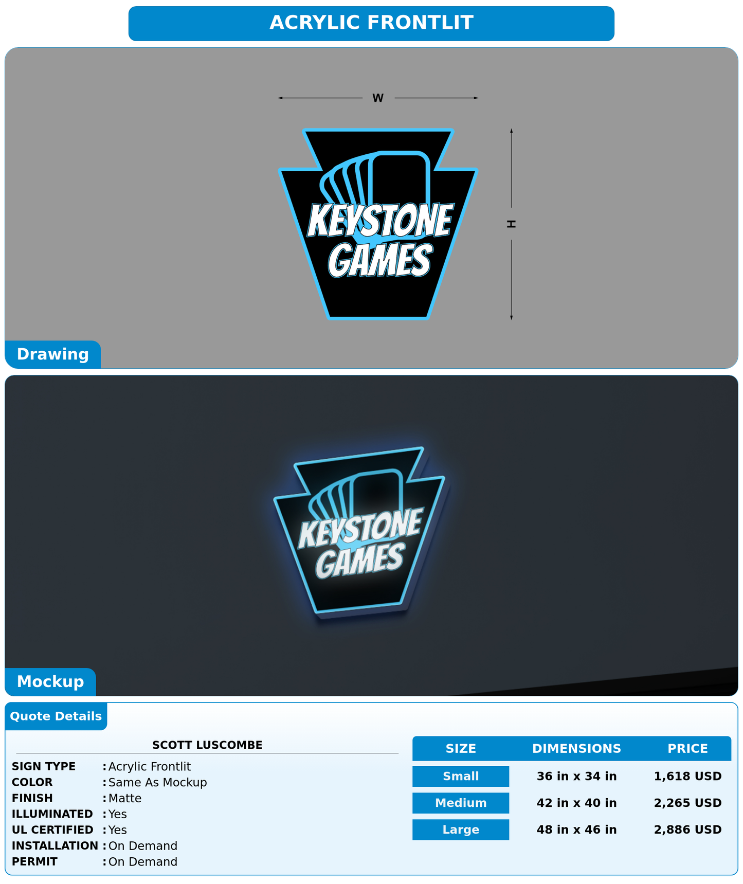 CUSTOM MOCKUP SIGN FOR Scott Luscombe