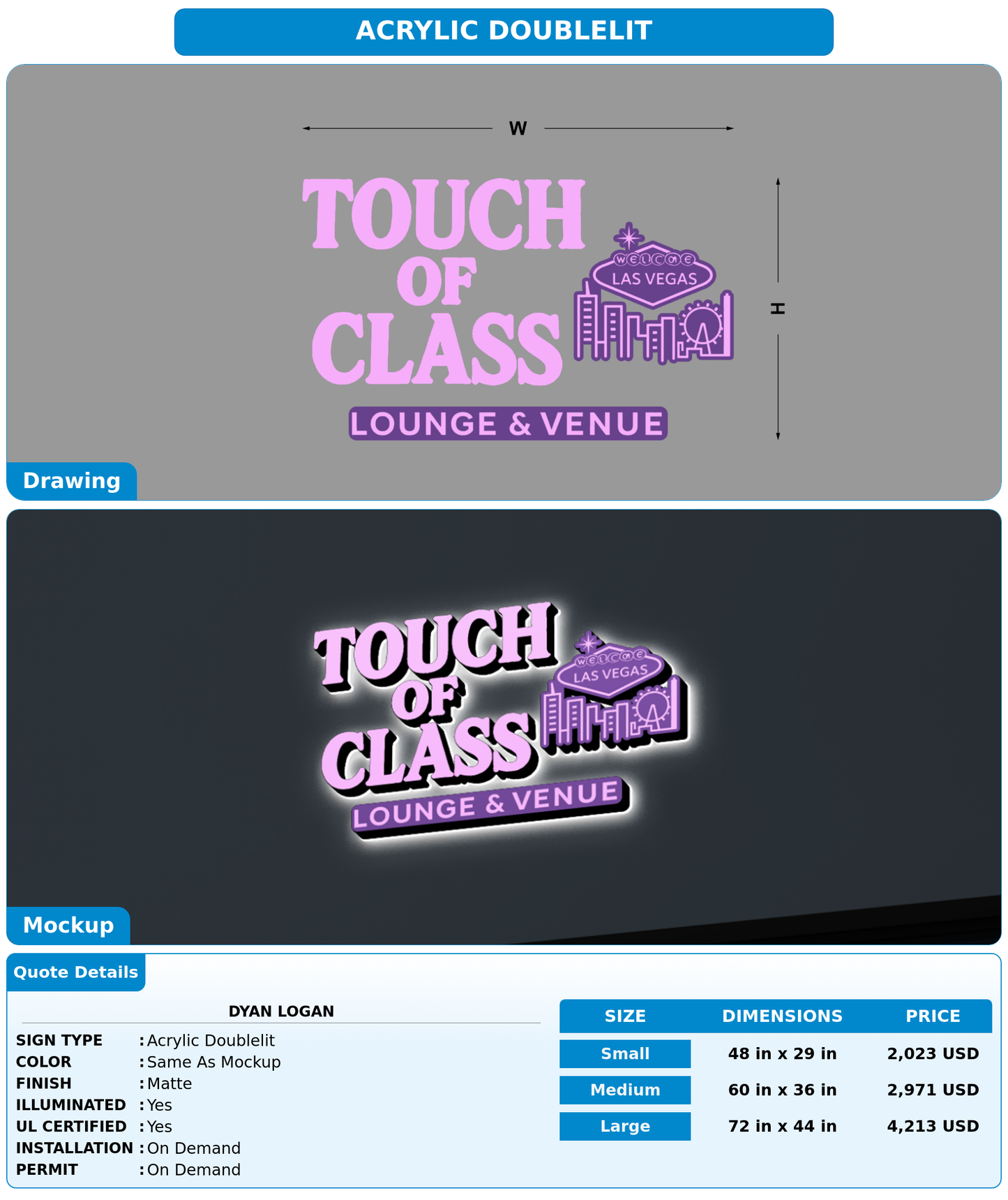 CUSTOM MOCKUP SIGN FOR Dyan Logan