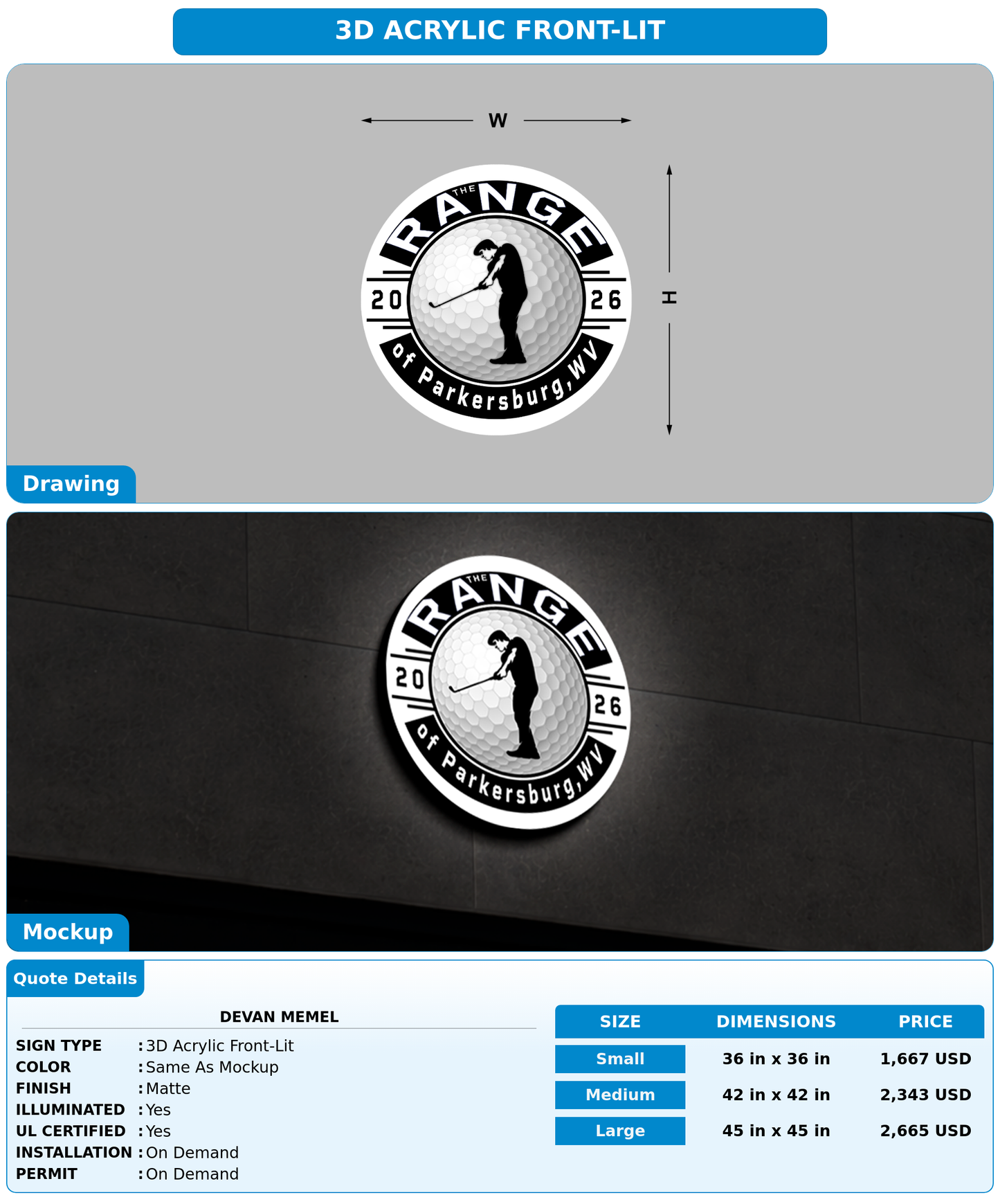 CUSTOM MOCKUP SIGN FOR Devan Memel