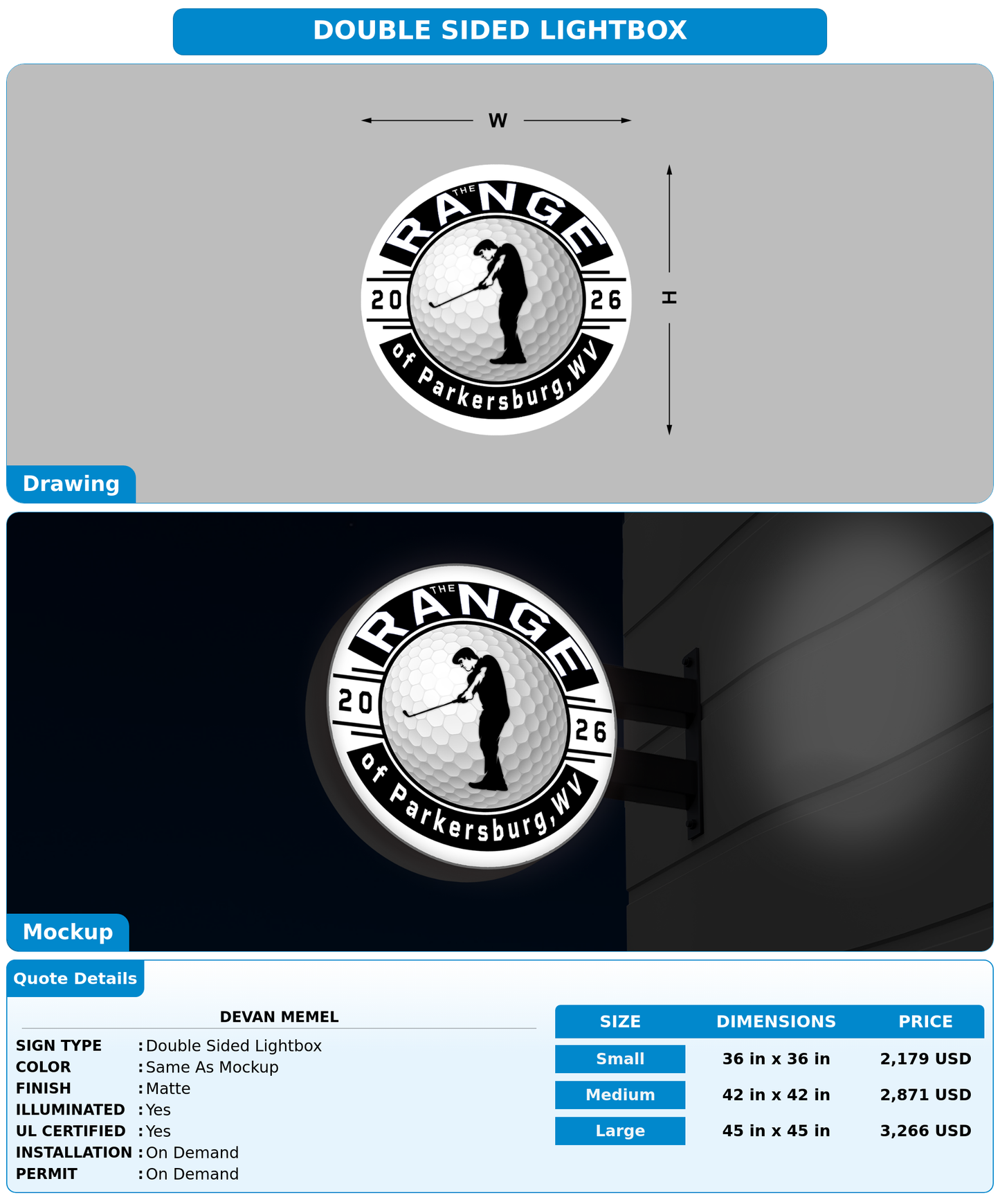 CUSTOM MOCKUP SIGN FOR Devan Memel