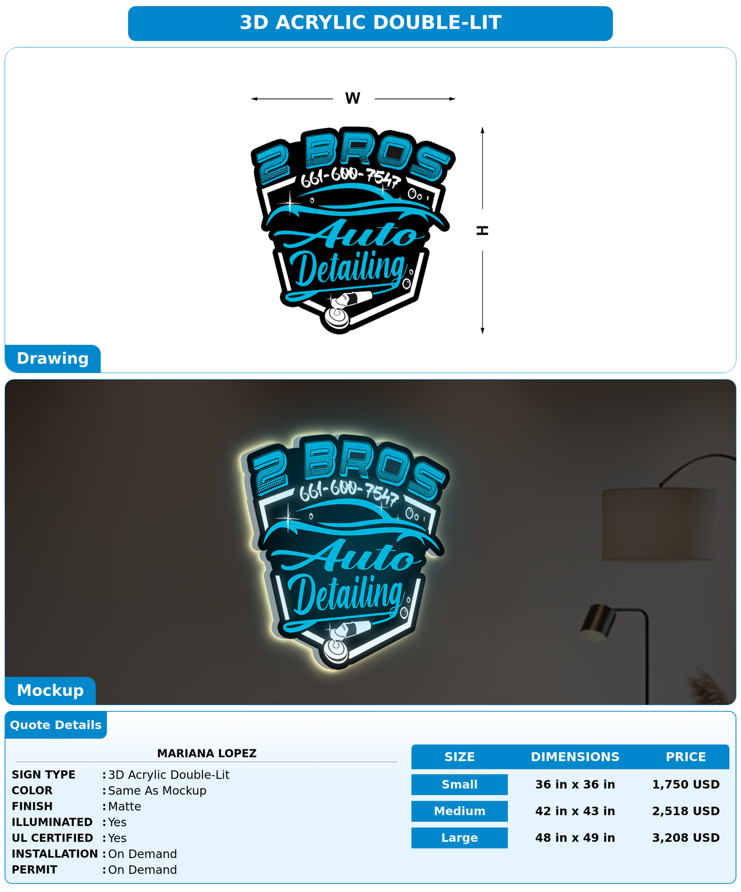 CUSTOM MOCKUP SIGN FOR Mariana Lopez