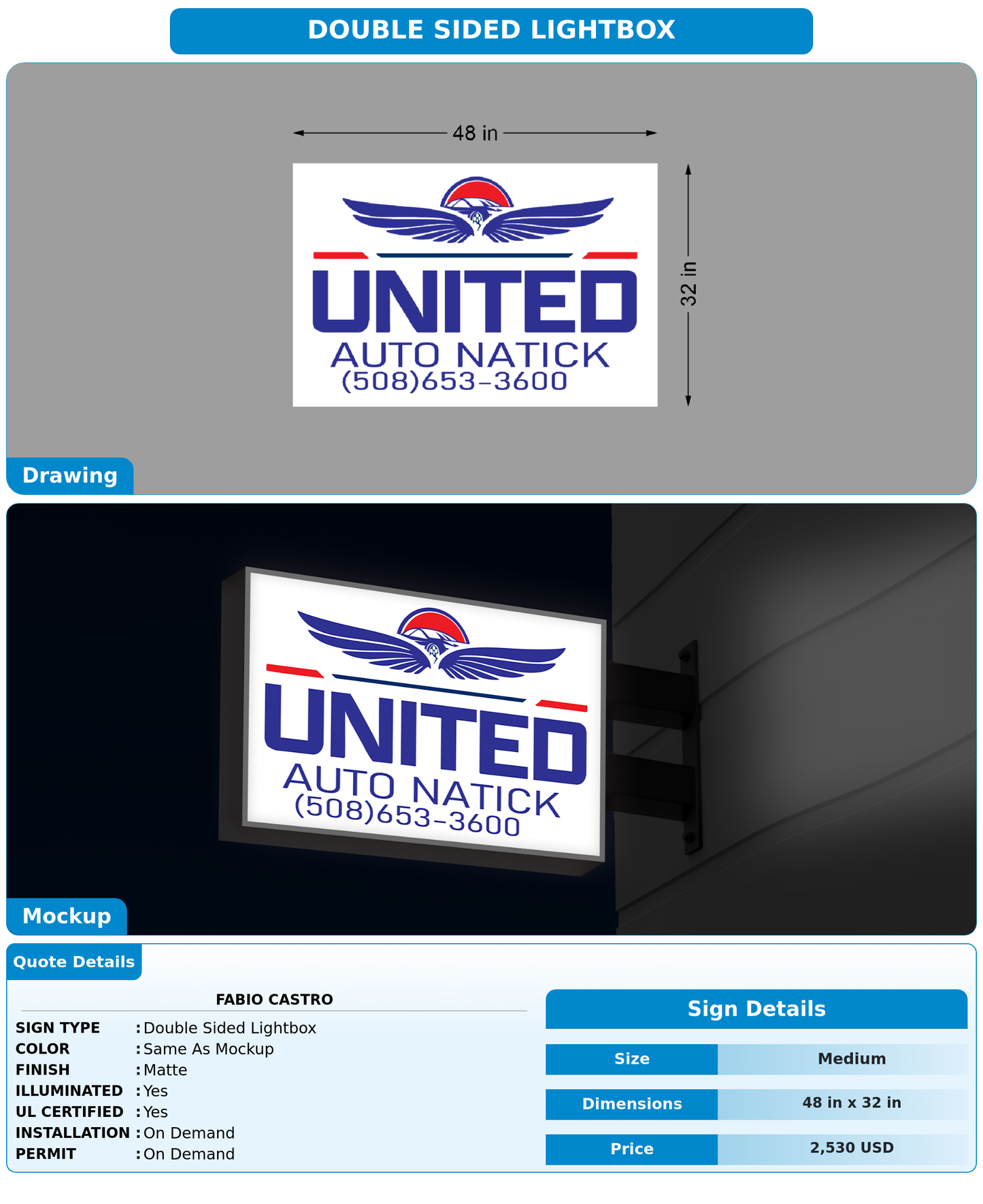 CUSTOM MOCKUP SIGN FOR FABIO CASTRO