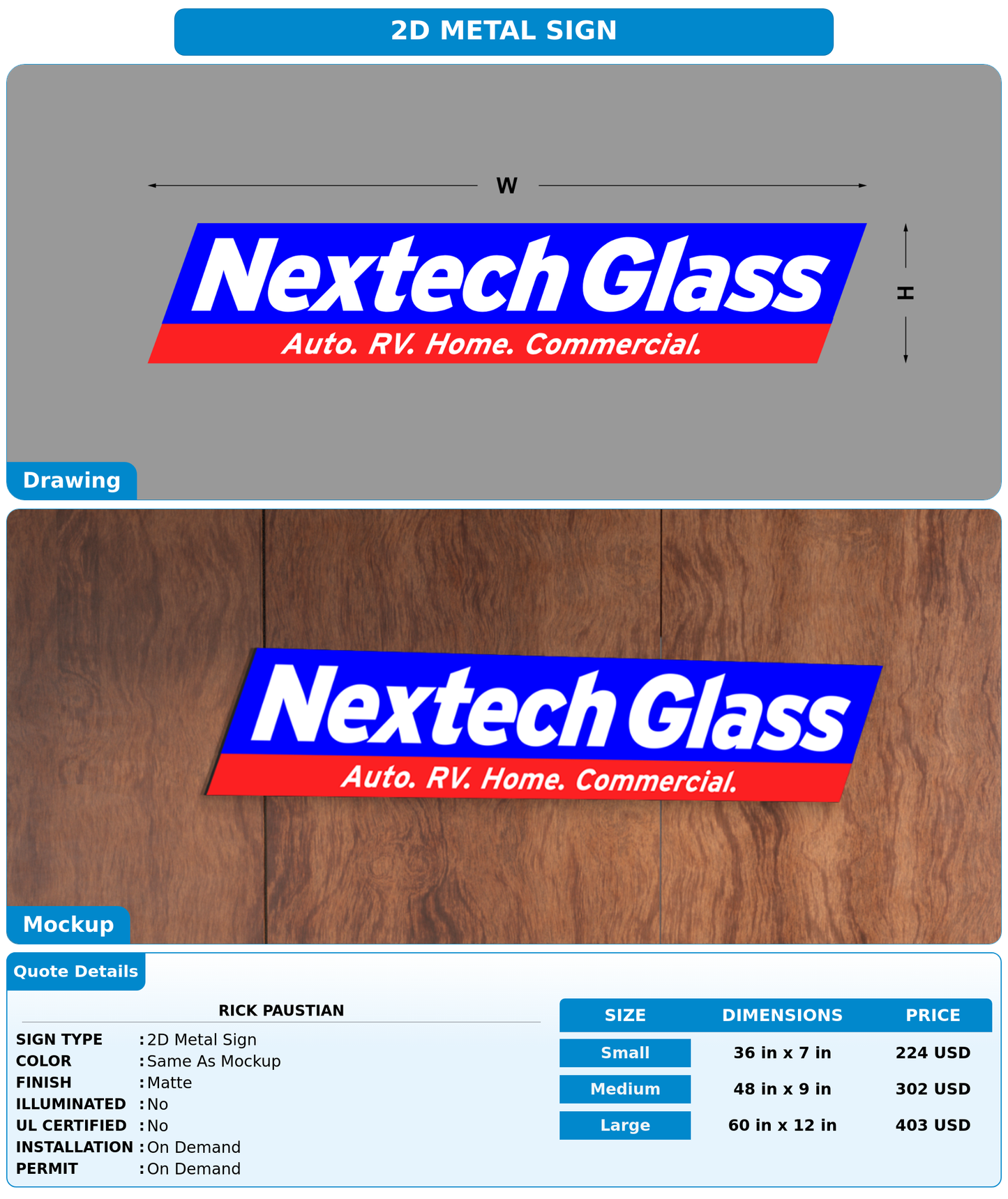 CUSTOM MOCKUP SIGN FOR Rick Paustian