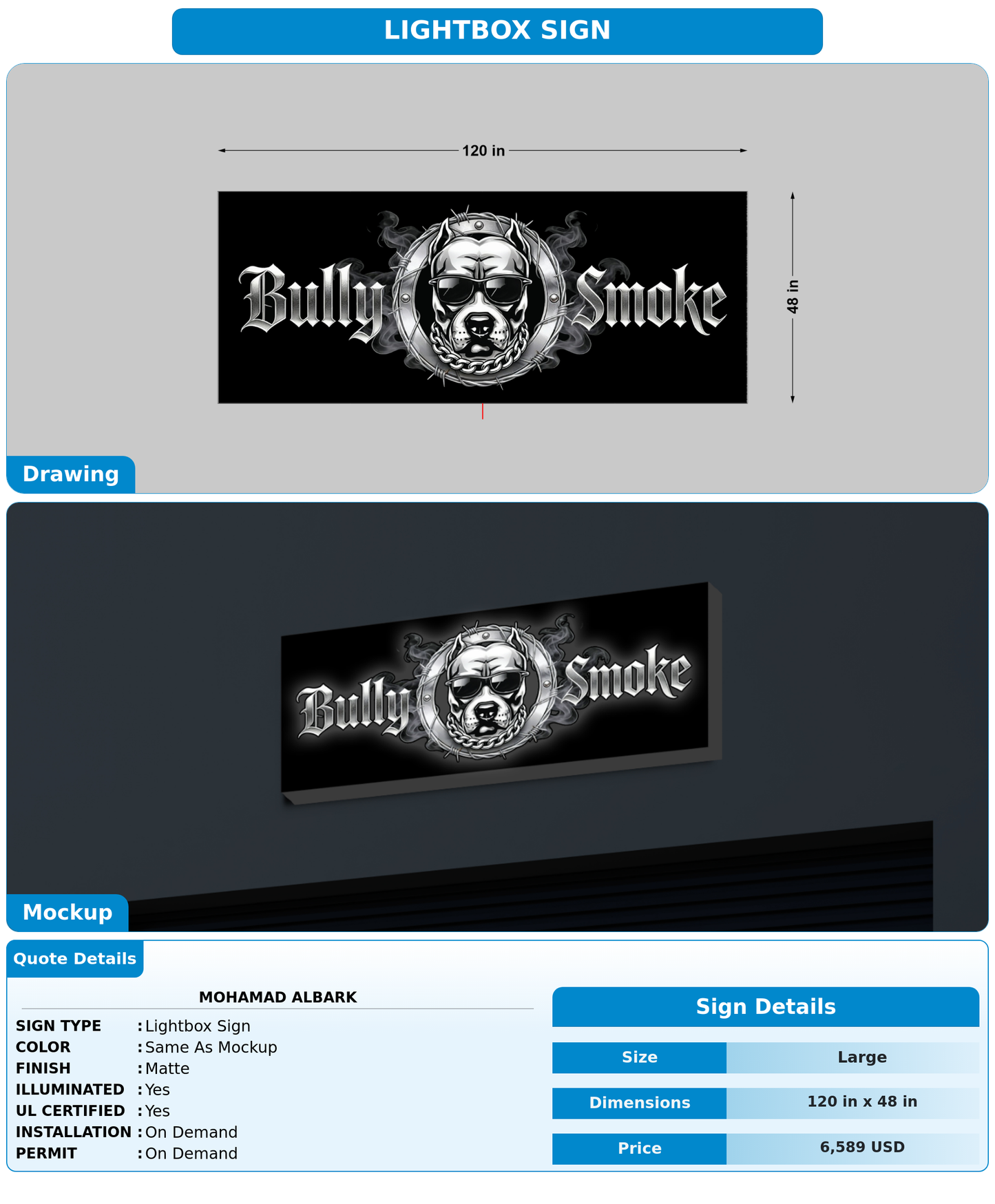CUSTOM MOCKUP SIGN FOR Mohamad albark