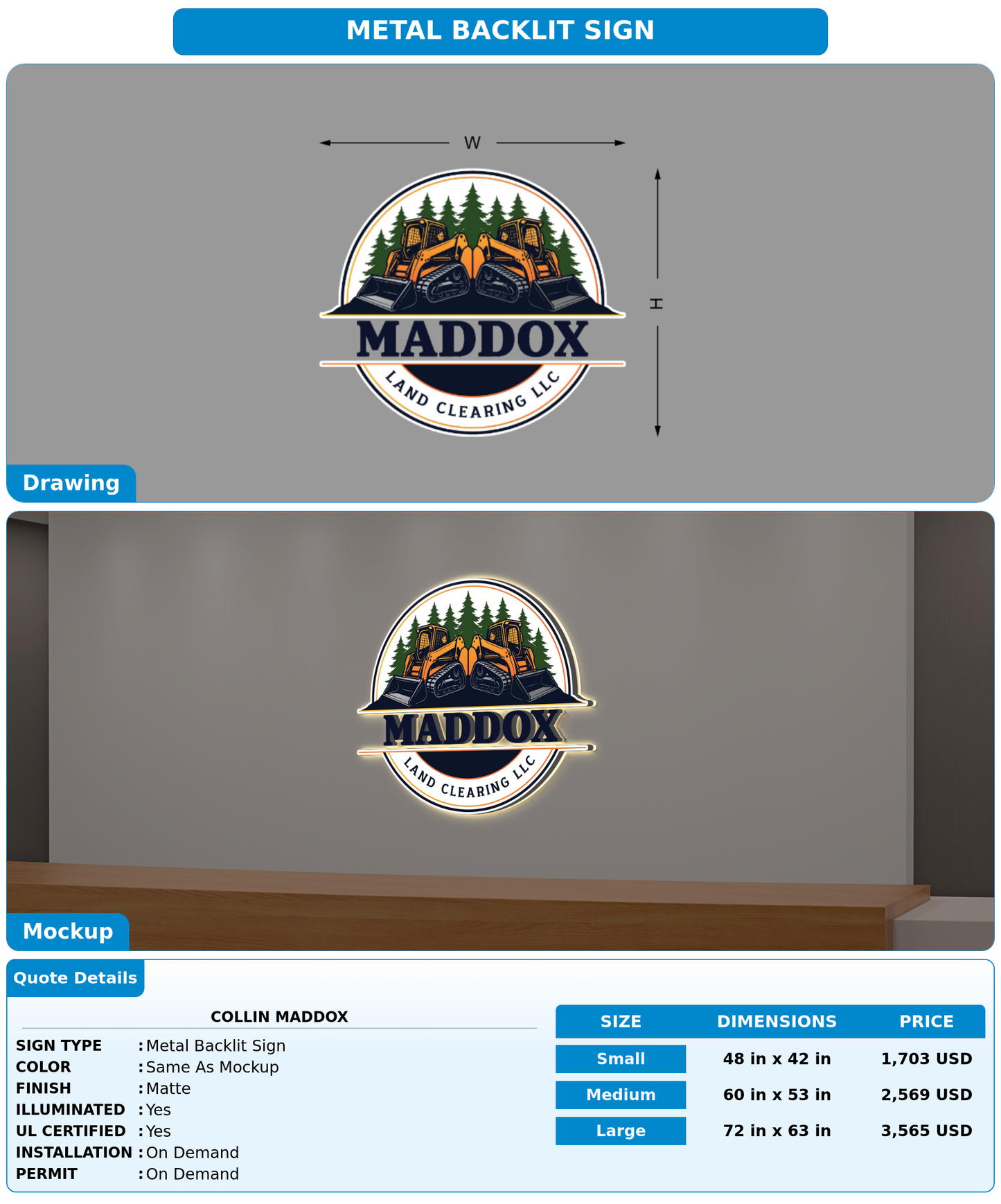 CUSTOM MOCKUP SIGN FOR Collin Maddox