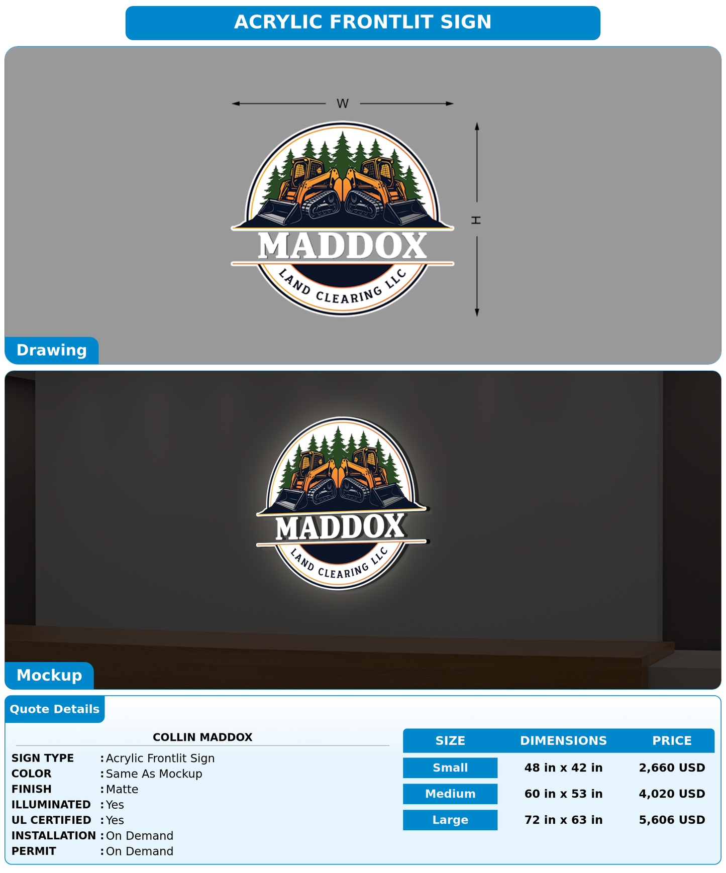CUSTOM MOCKUP SIGN FOR Collin Maddox