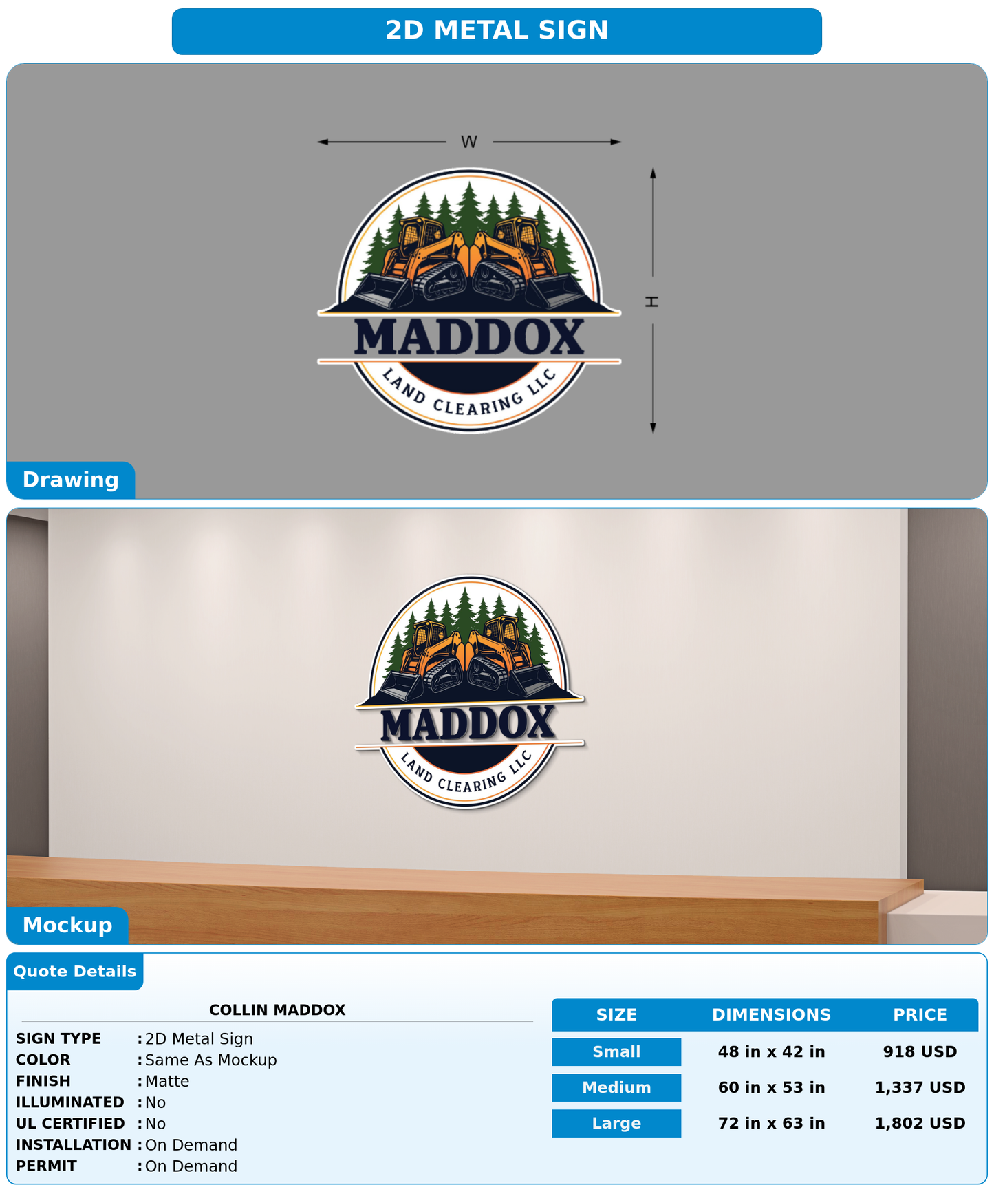 CUSTOM MOCKUP SIGN FOR Collin Maddox