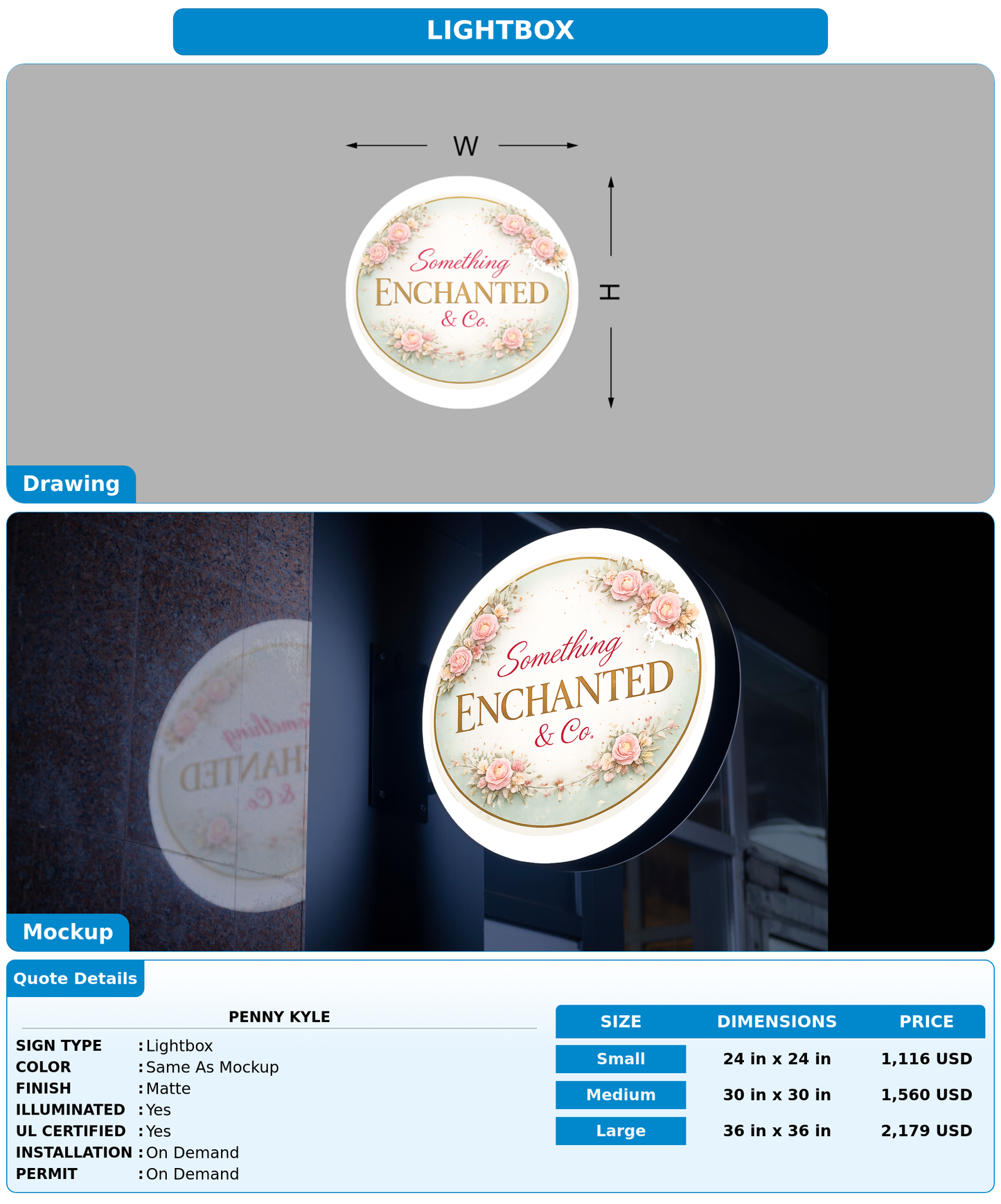 CUSTOM MOCKUP SIGN FOR Penny Kyle