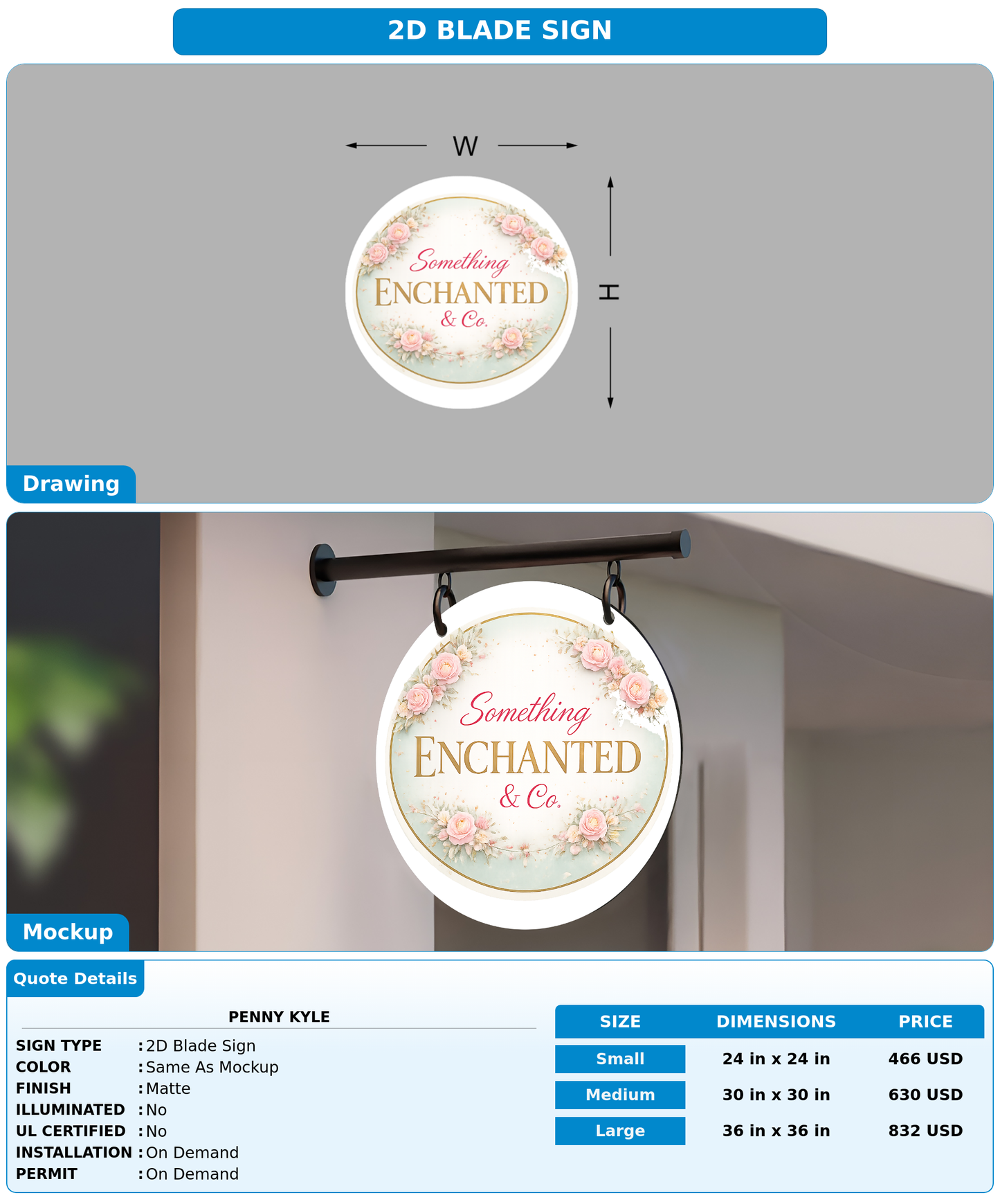 CUSTOM MOCKUP SIGN FOR Penny Kyle