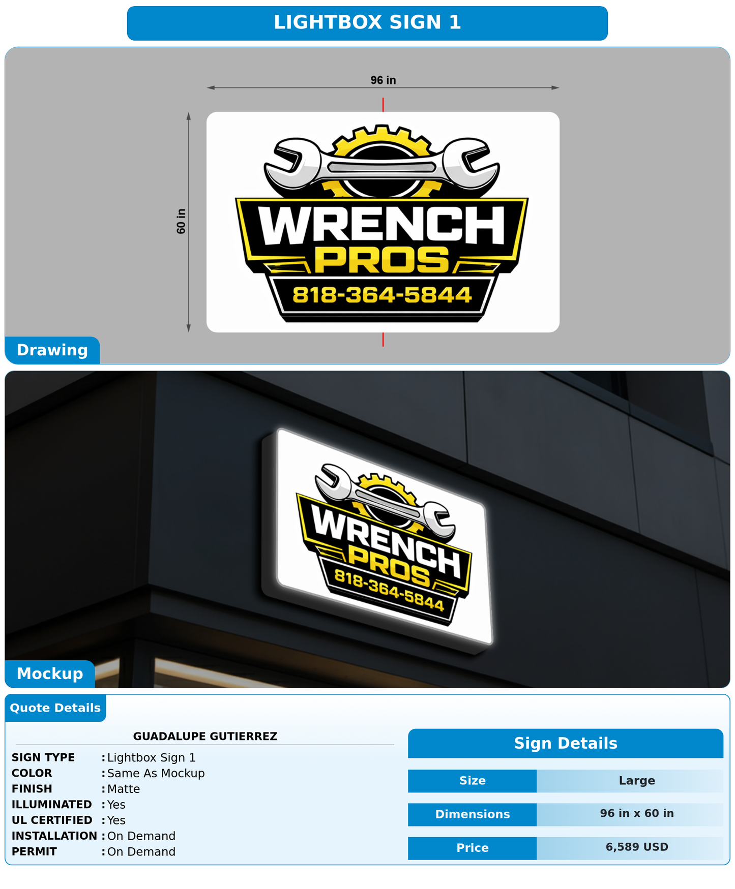 CUSTOM MOCKUP SIGN FOR Guadalupe Gutierrez