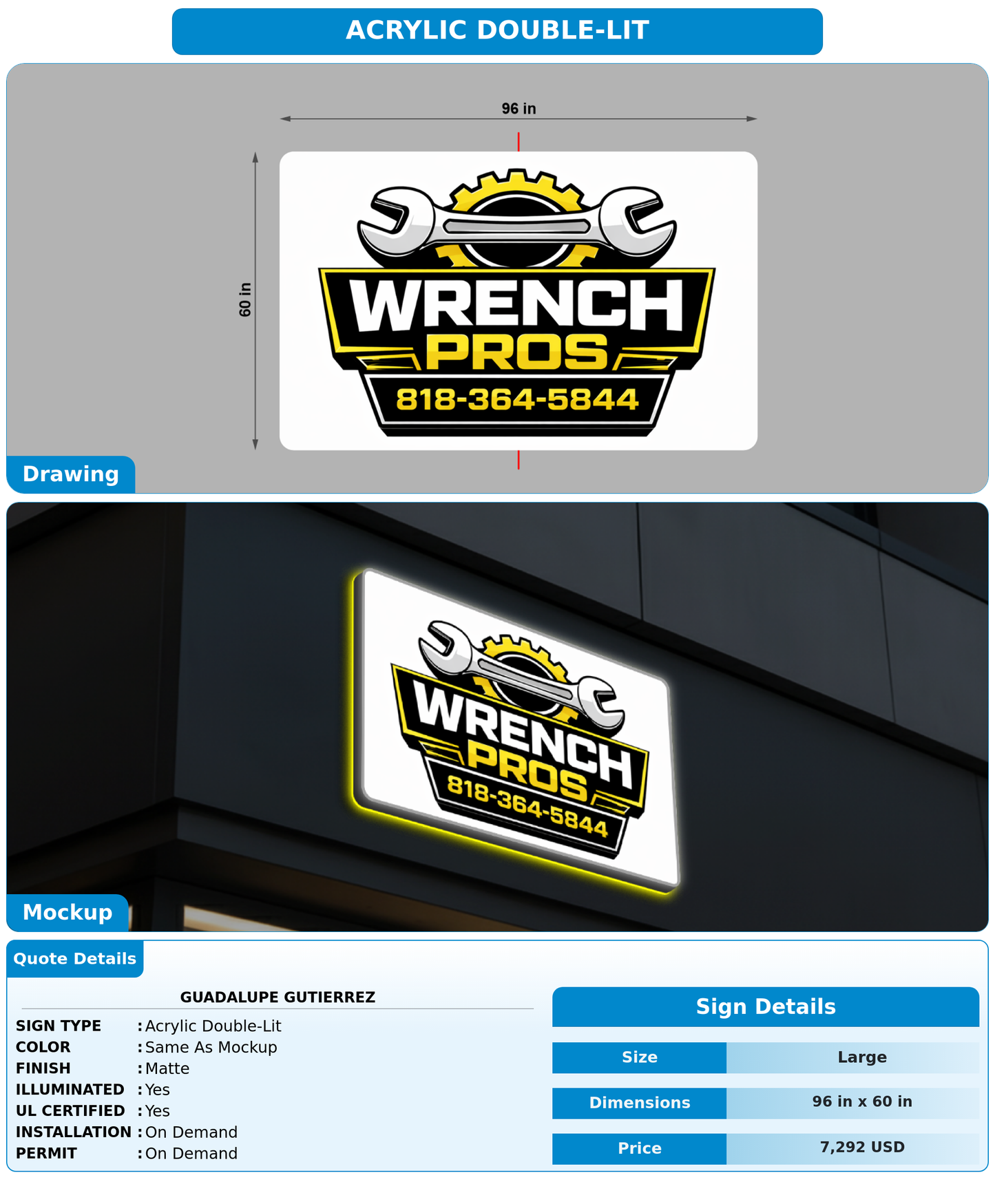 CUSTOM MOCKUP SIGN FOR Guadalupe Gutierrez