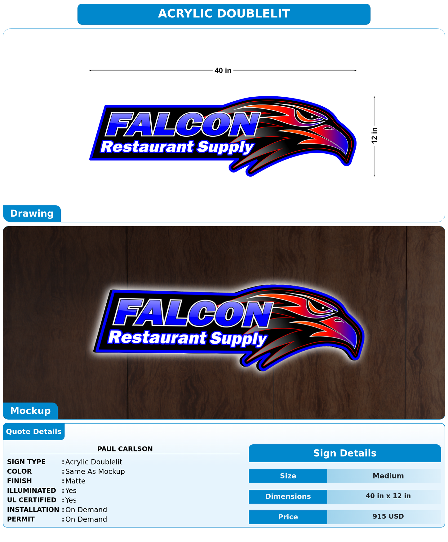 CUSTOM MOCKUP SIGN FOR Paul Carlson