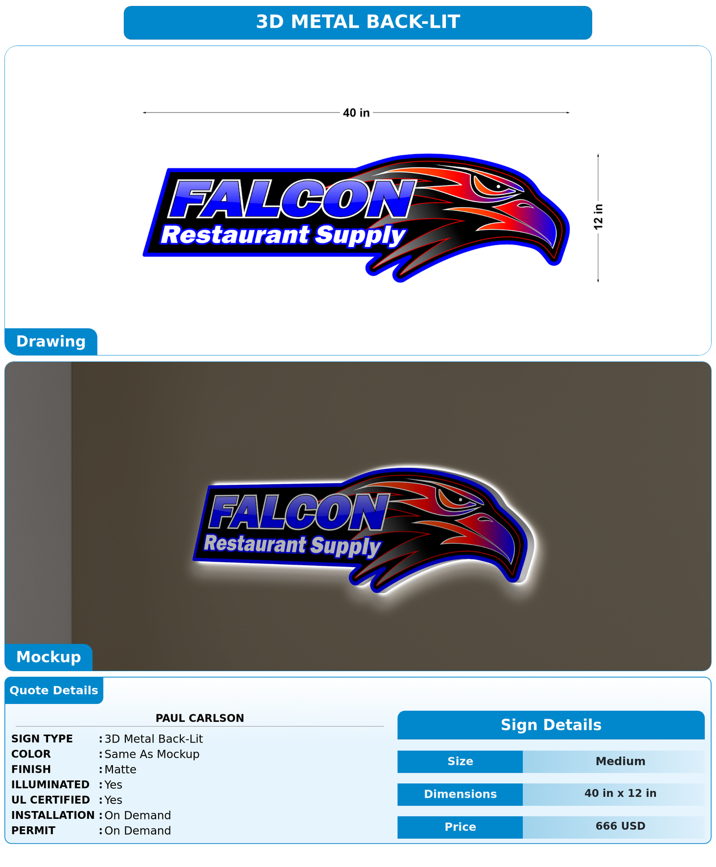 CUSTOM MOCKUP SIGN FOR Paul Carlson