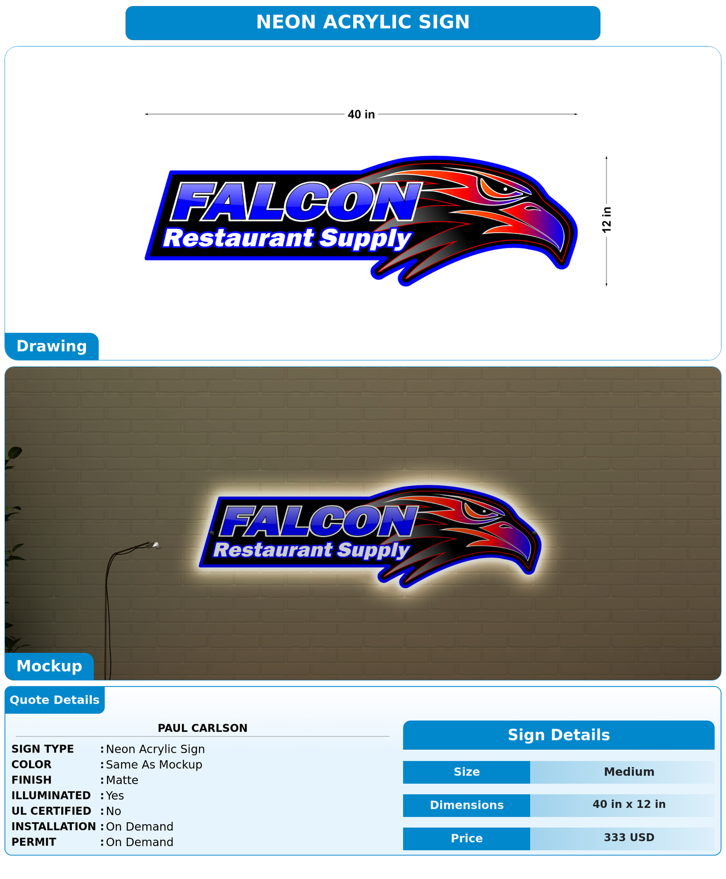CUSTOM MOCKUP SIGN FOR Paul Carlson