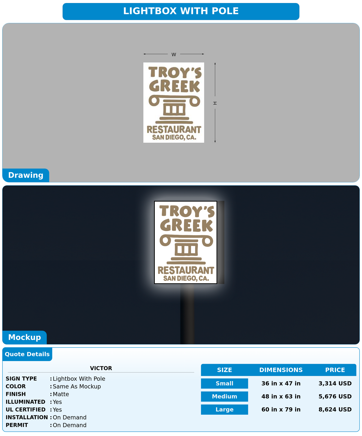 CUSTOM MOCKUP SIGN FOR Victor