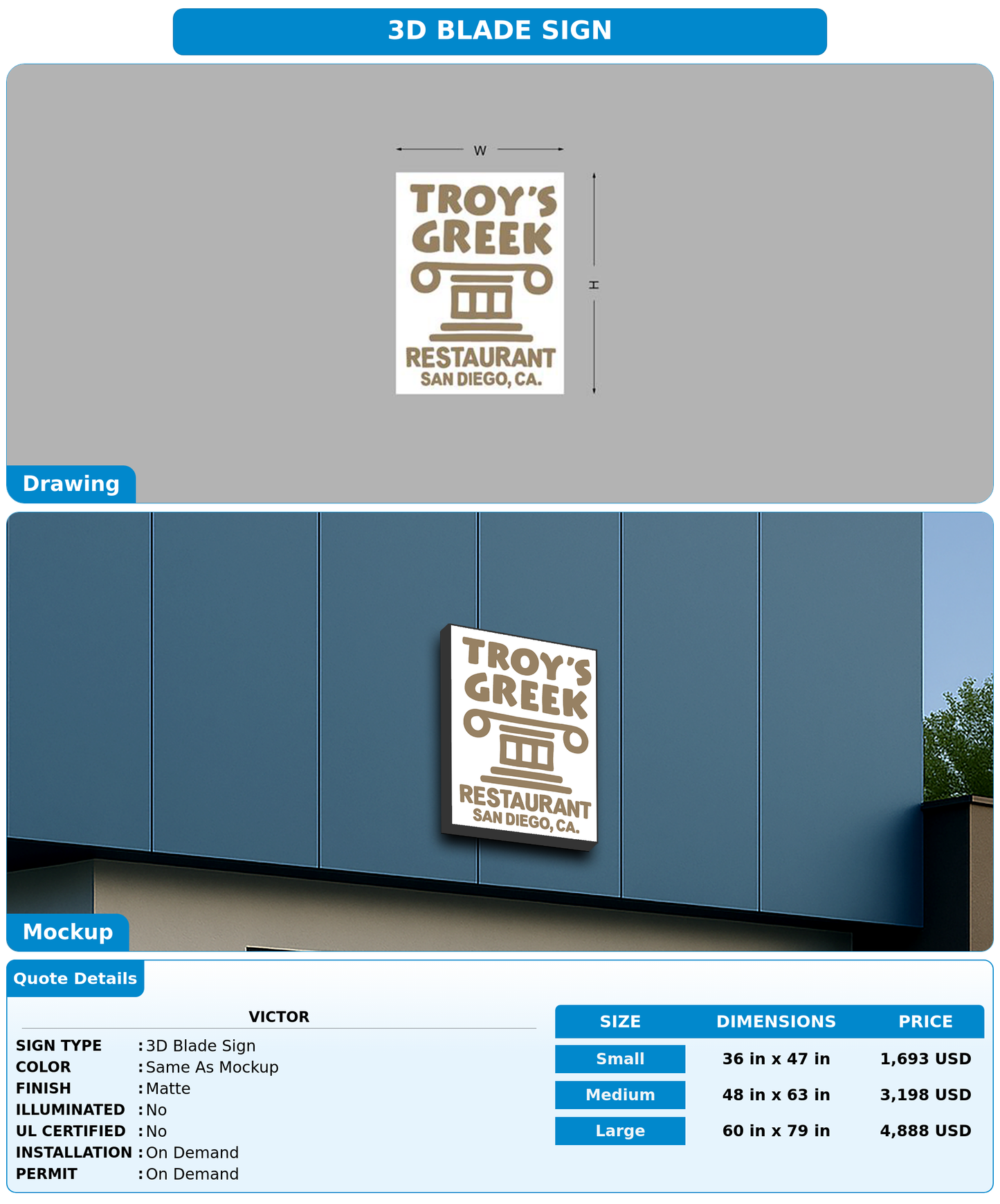CUSTOM MOCKUP SIGN FOR Victor