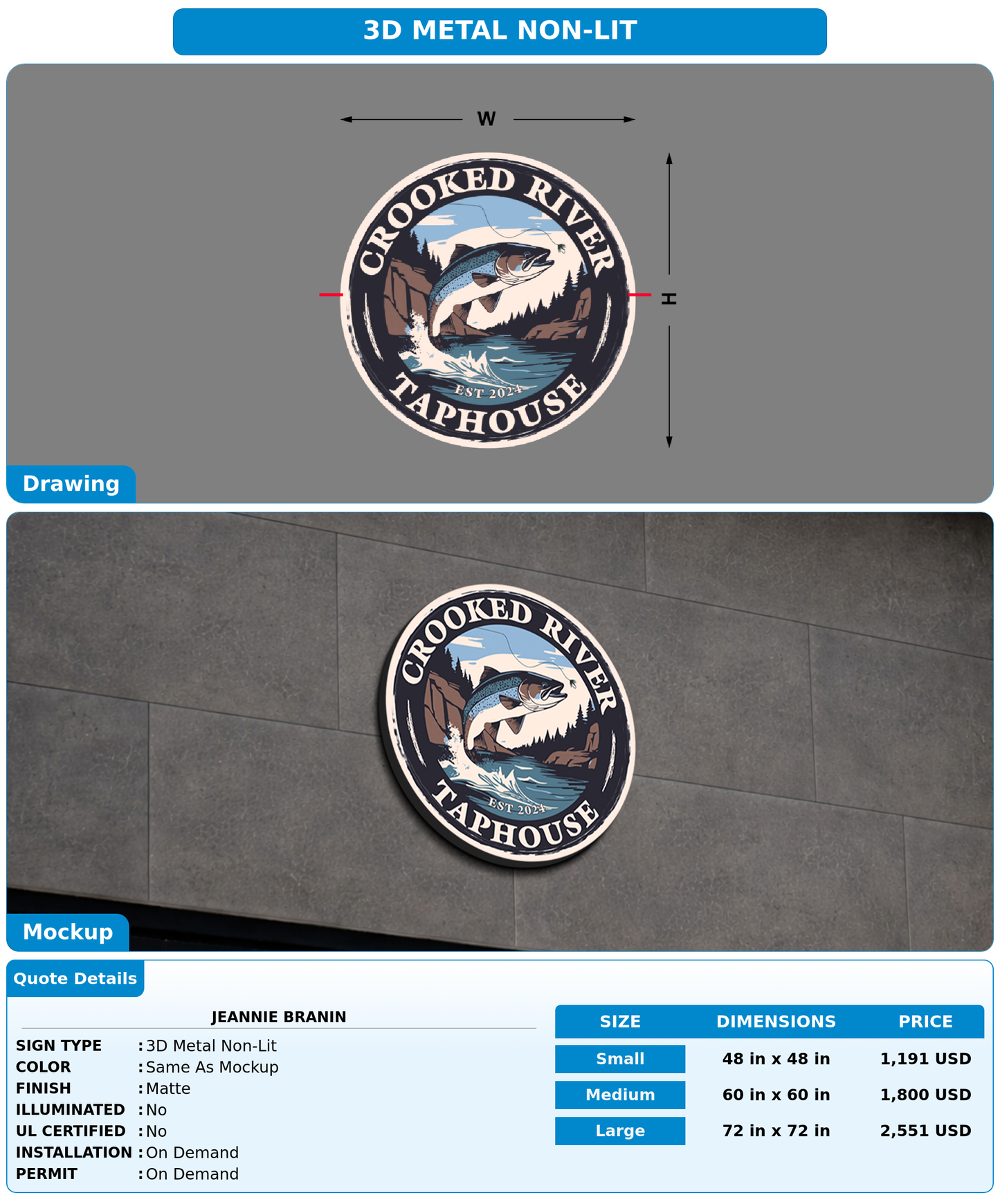 CUSTOM MOCKUP SIGN FOR Jeannie Branin