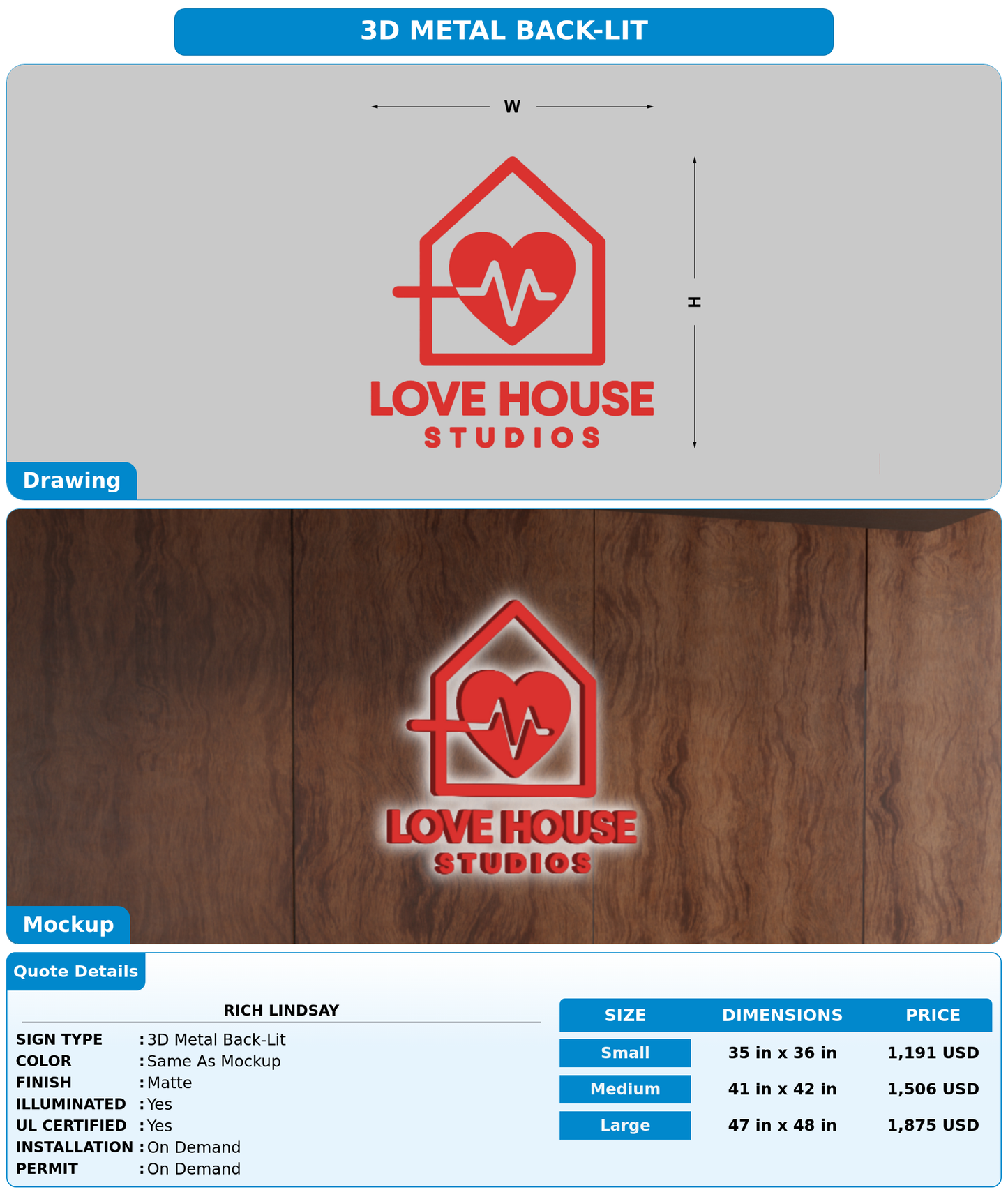 CUSTOM MOCKUP SIGN FOR Rich Lindsay