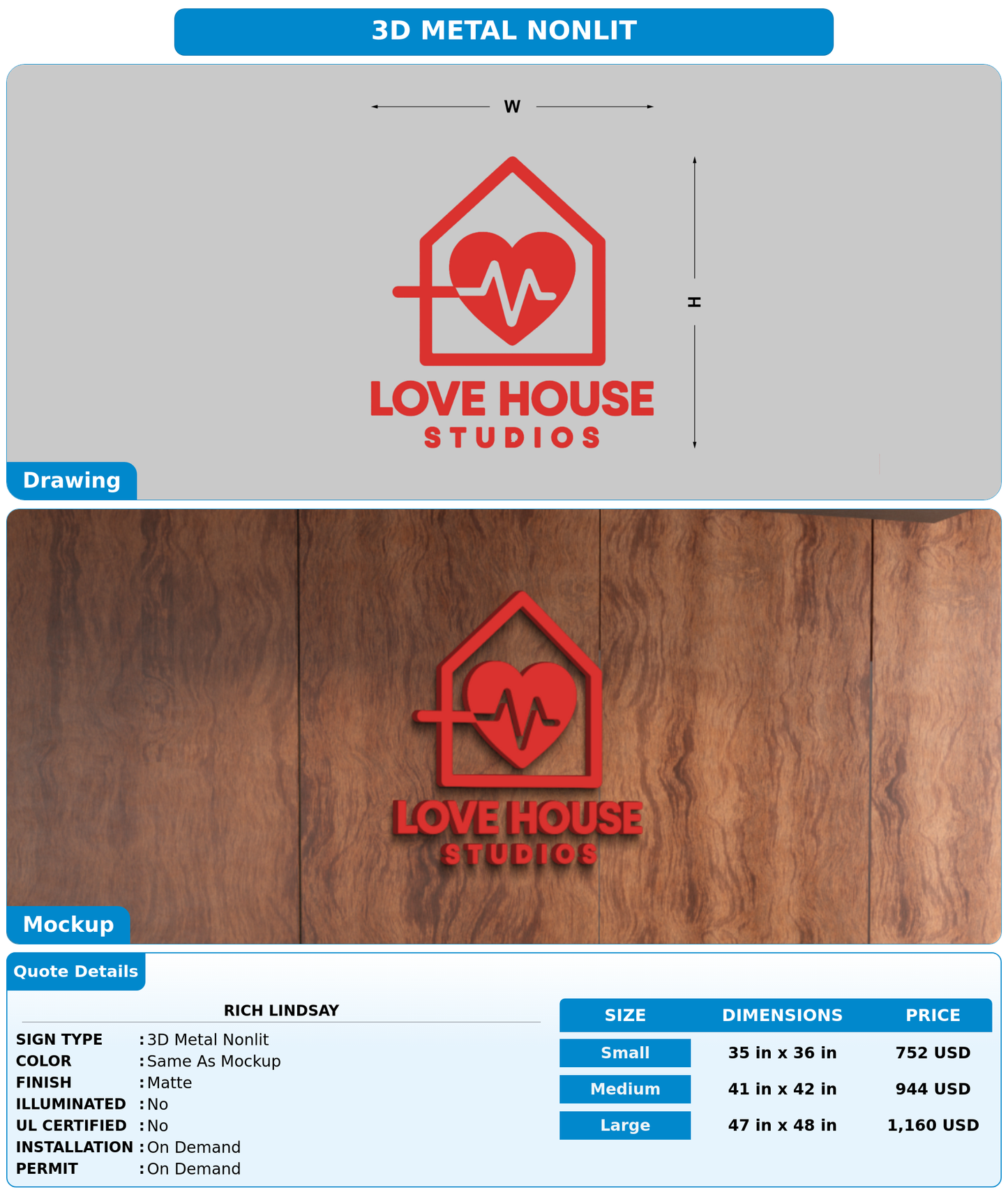CUSTOM MOCKUP SIGN FOR Rich Lindsay