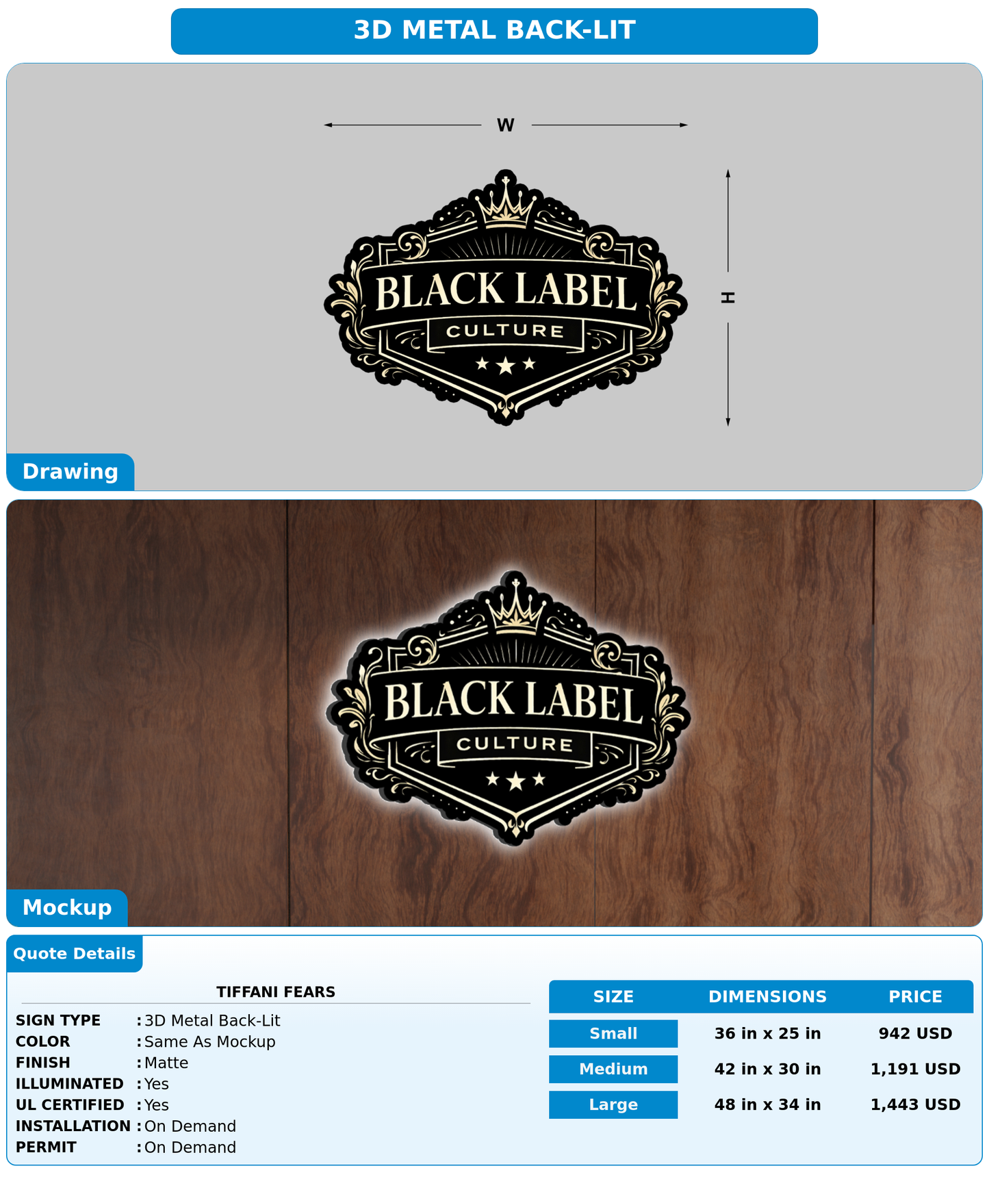 CUSTOM MOCKUP SIGN FOR Tiffani fears