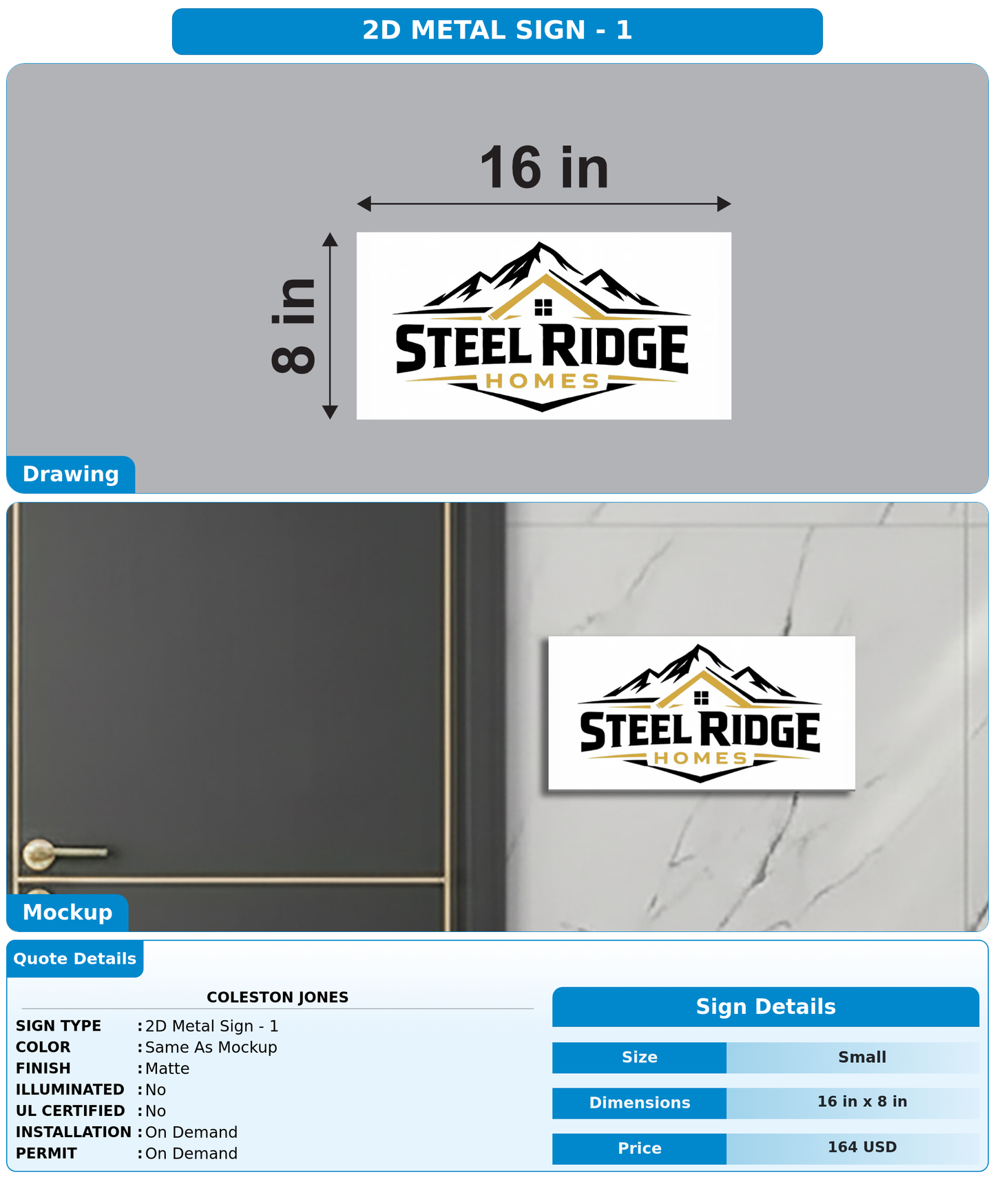 CUSTOM MOCKUP SIGN FOR Coleston jones