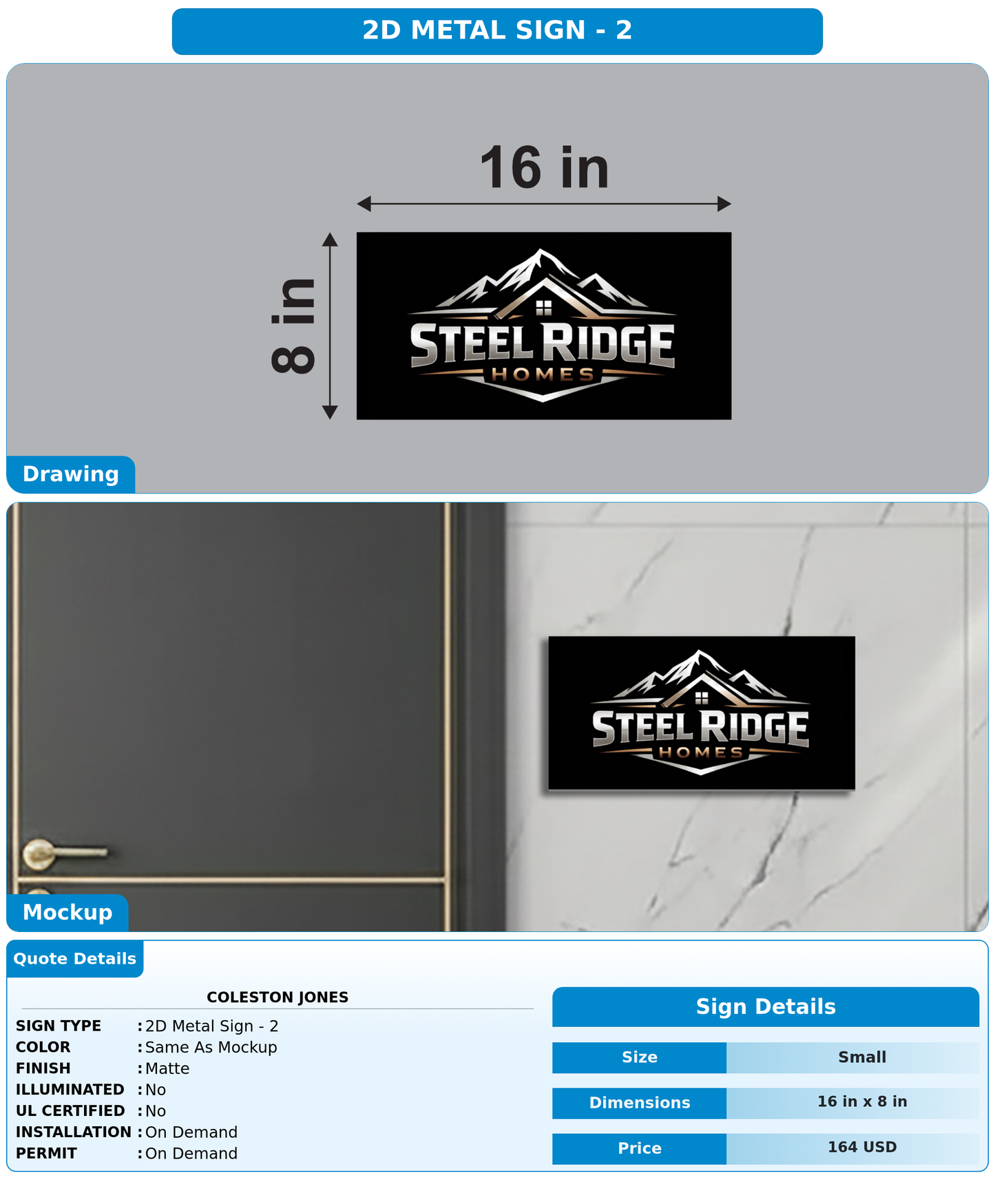 CUSTOM MOCKUP SIGN FOR Coleston jones