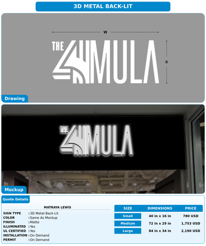 CUSTOM MOCKUP SIGN FOR Matraya Lewis