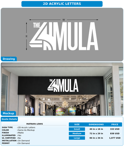 CUSTOM MOCKUP SIGN FOR Matraya Lewis