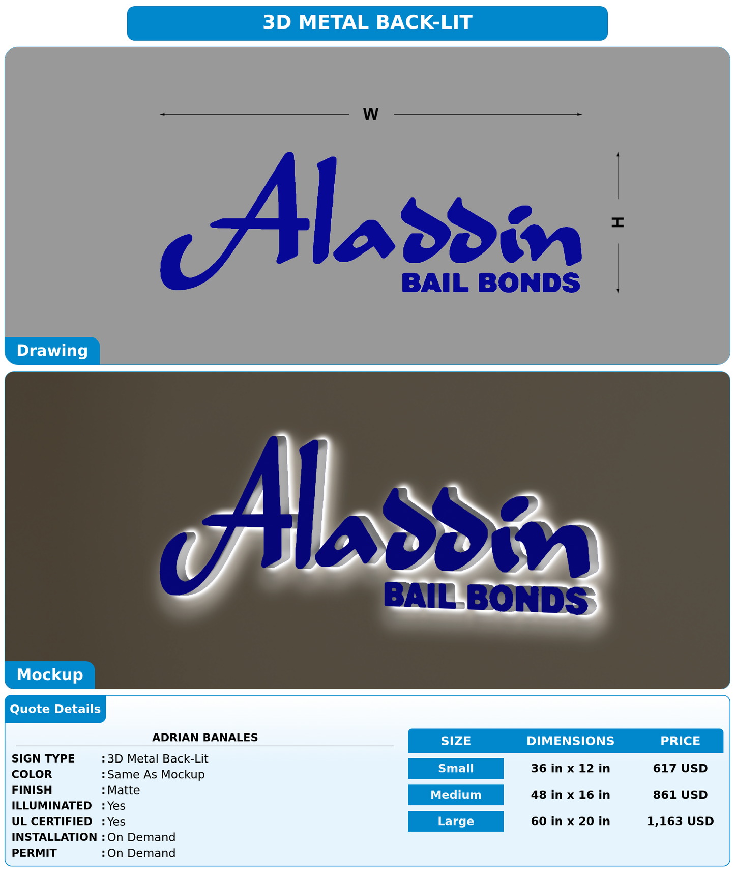 CUSTOM MOCKUP SIGN FOR Adrian Banales