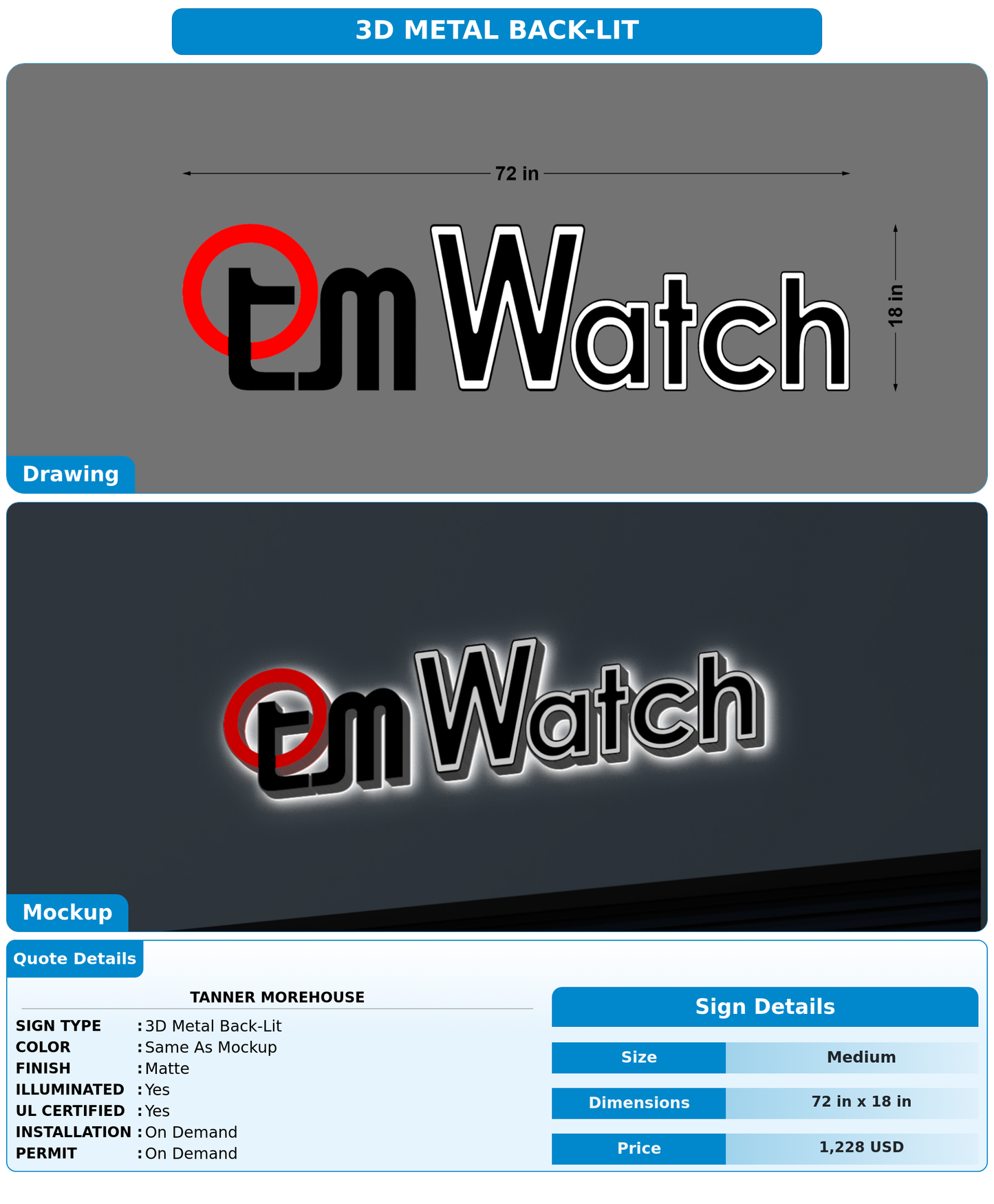 CUSTOM MOCKUP SIGN FOR Tanner Morehouse
