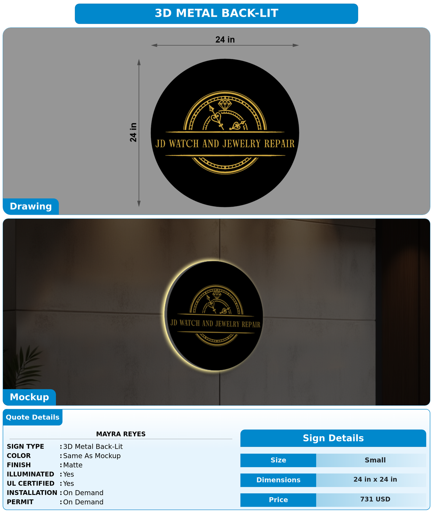 CUSTOM MOCKUP SIGN FOR mayra reyes