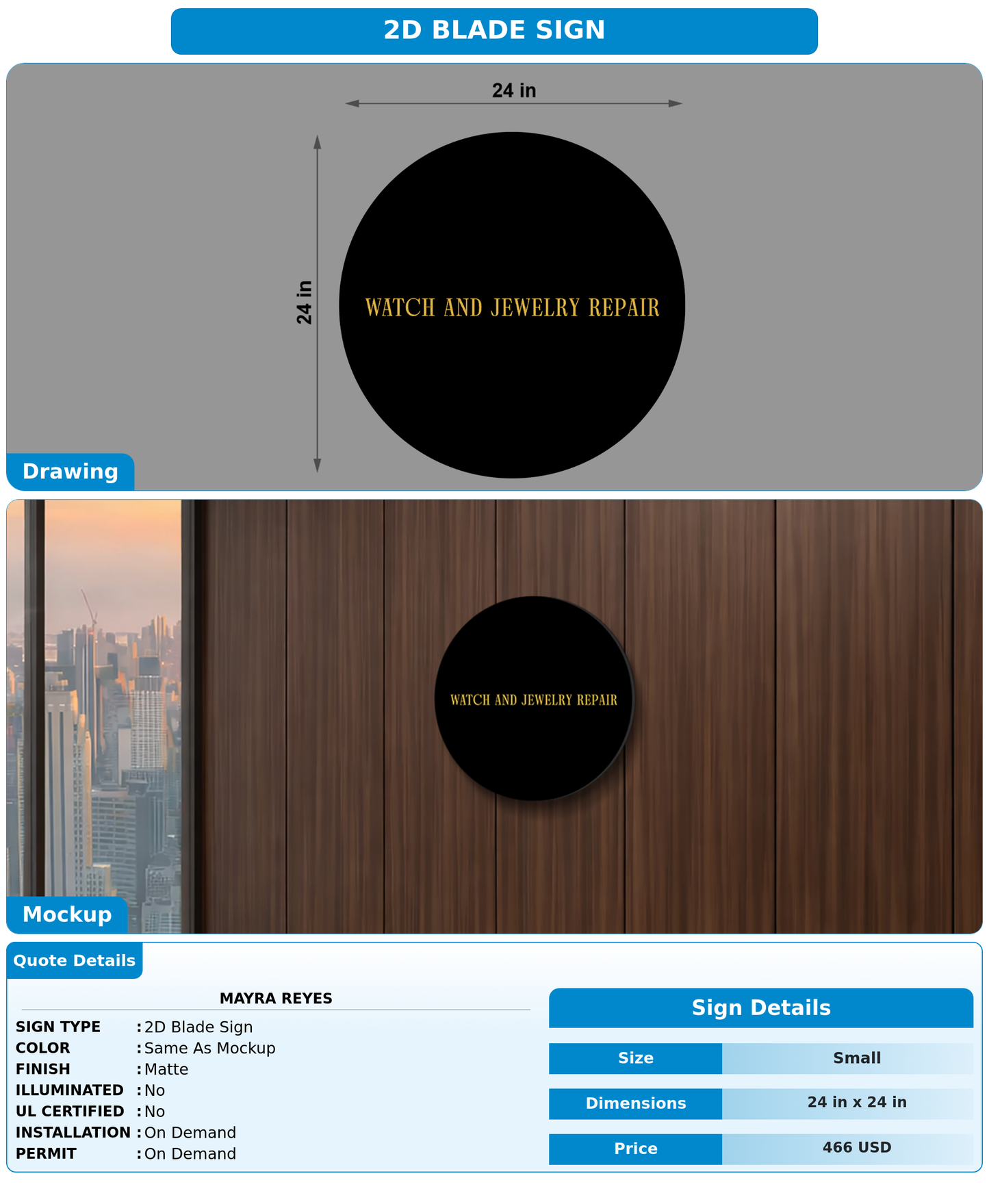 CUSTOM MOCKUP SIGN FOR mayra reyes